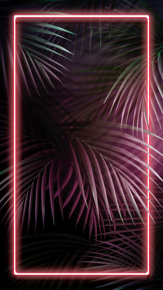 Tropical pink neon lights phone