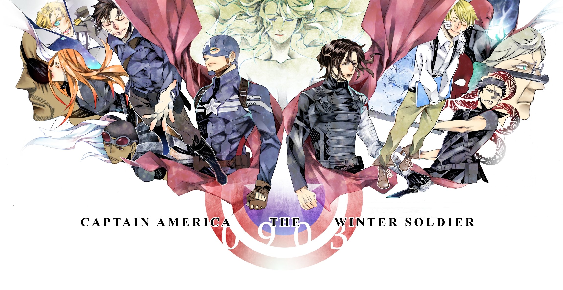 Marvel The Avengers Captain America James Buchanan Bucky Barnes Black Widow wallpaperx1190