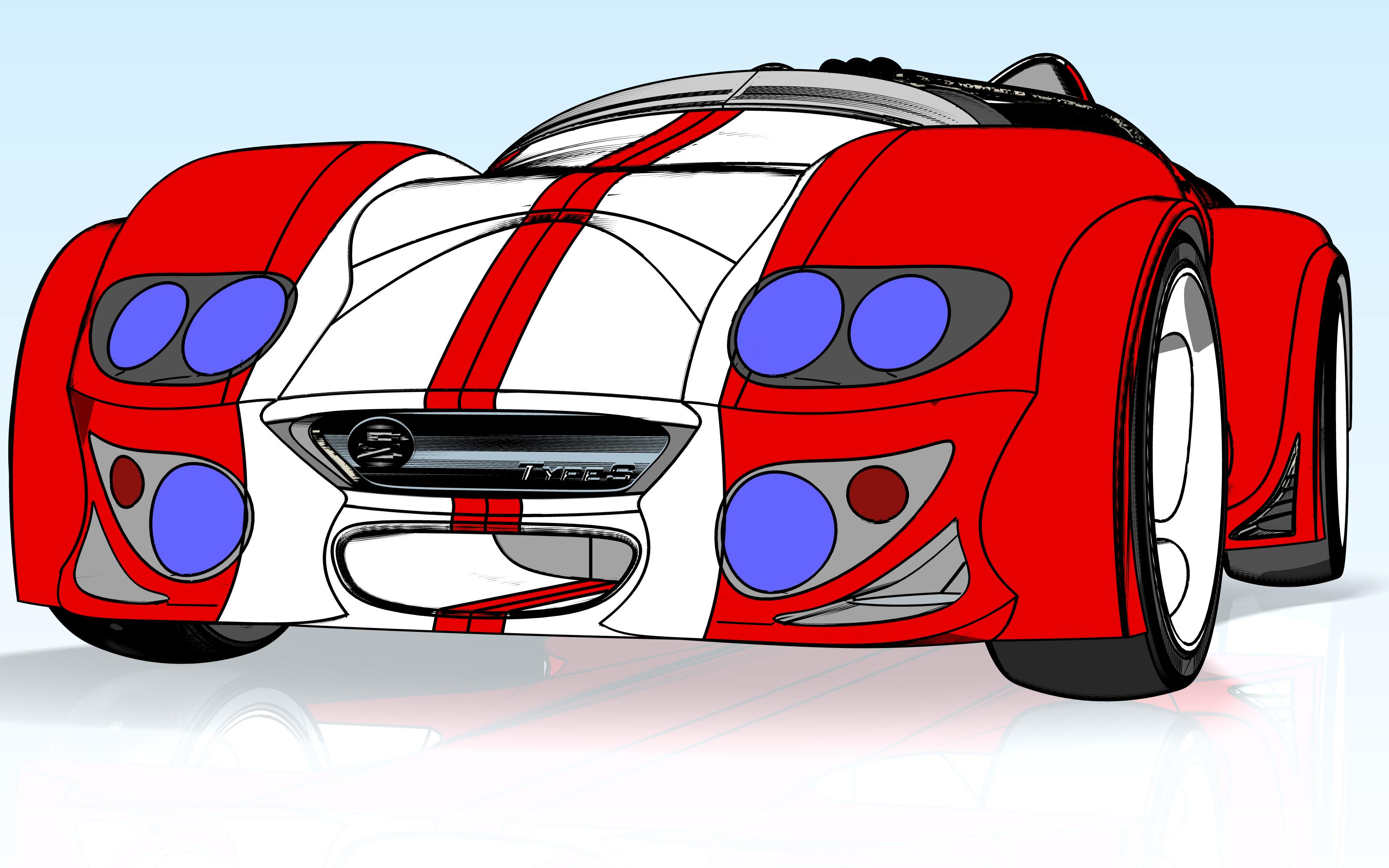 Race Car Cartoon Image.