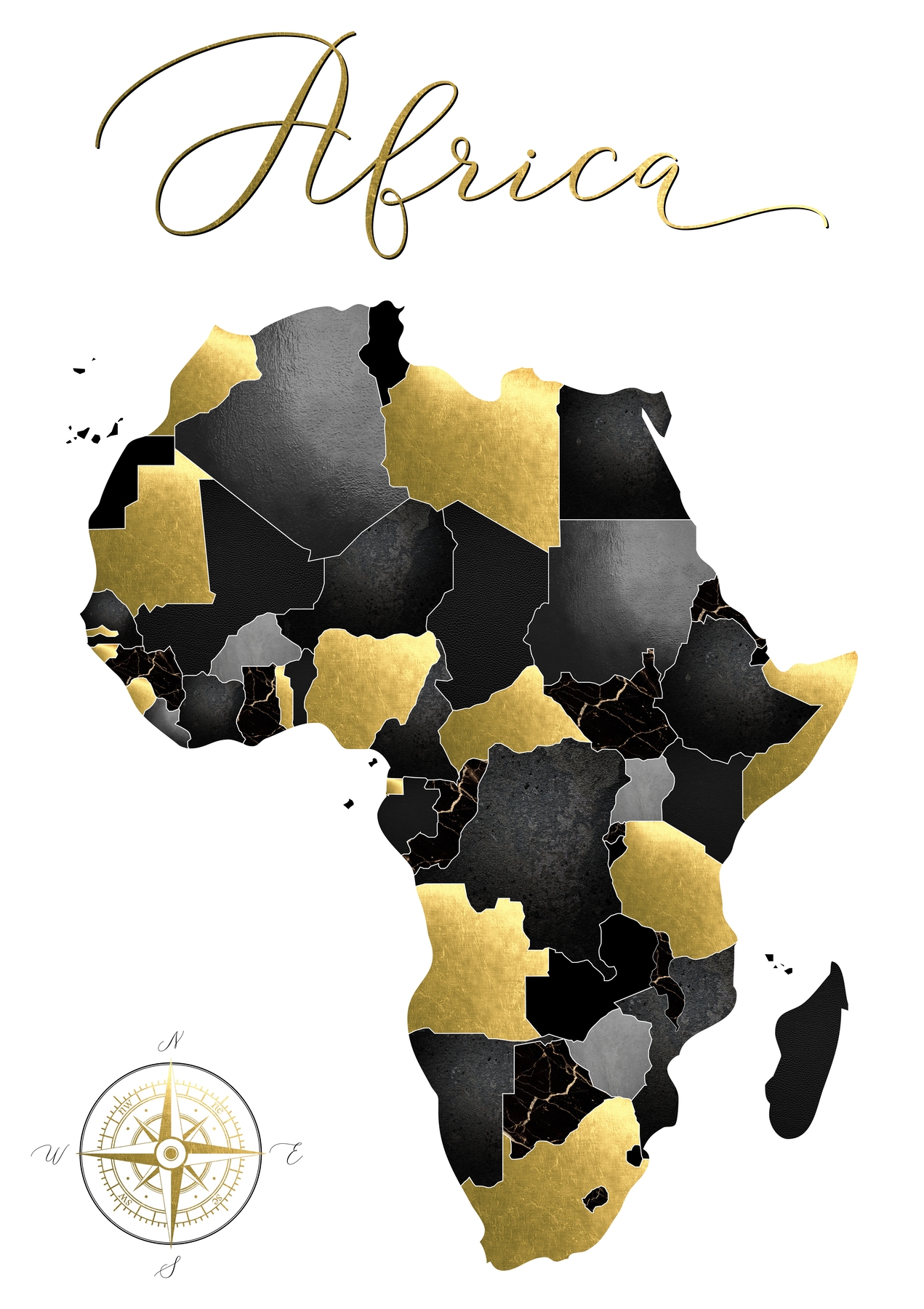Buy Africa Map wallpaper US shipping at Happywall.com