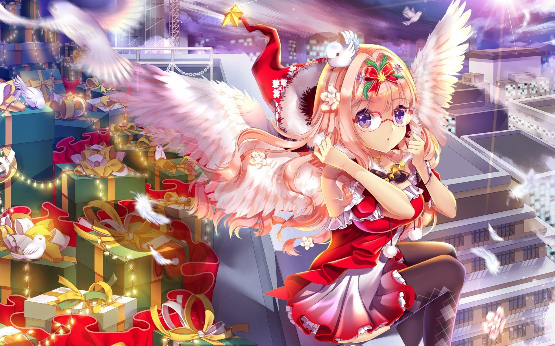 Anime Girl Christmas Wallpaper Free Anime Girl Christmas Background