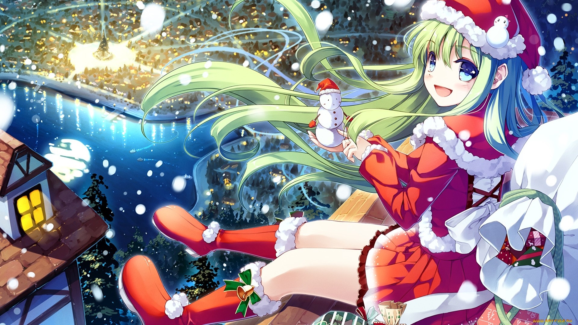 Christmas Anime Girl Wallpaper