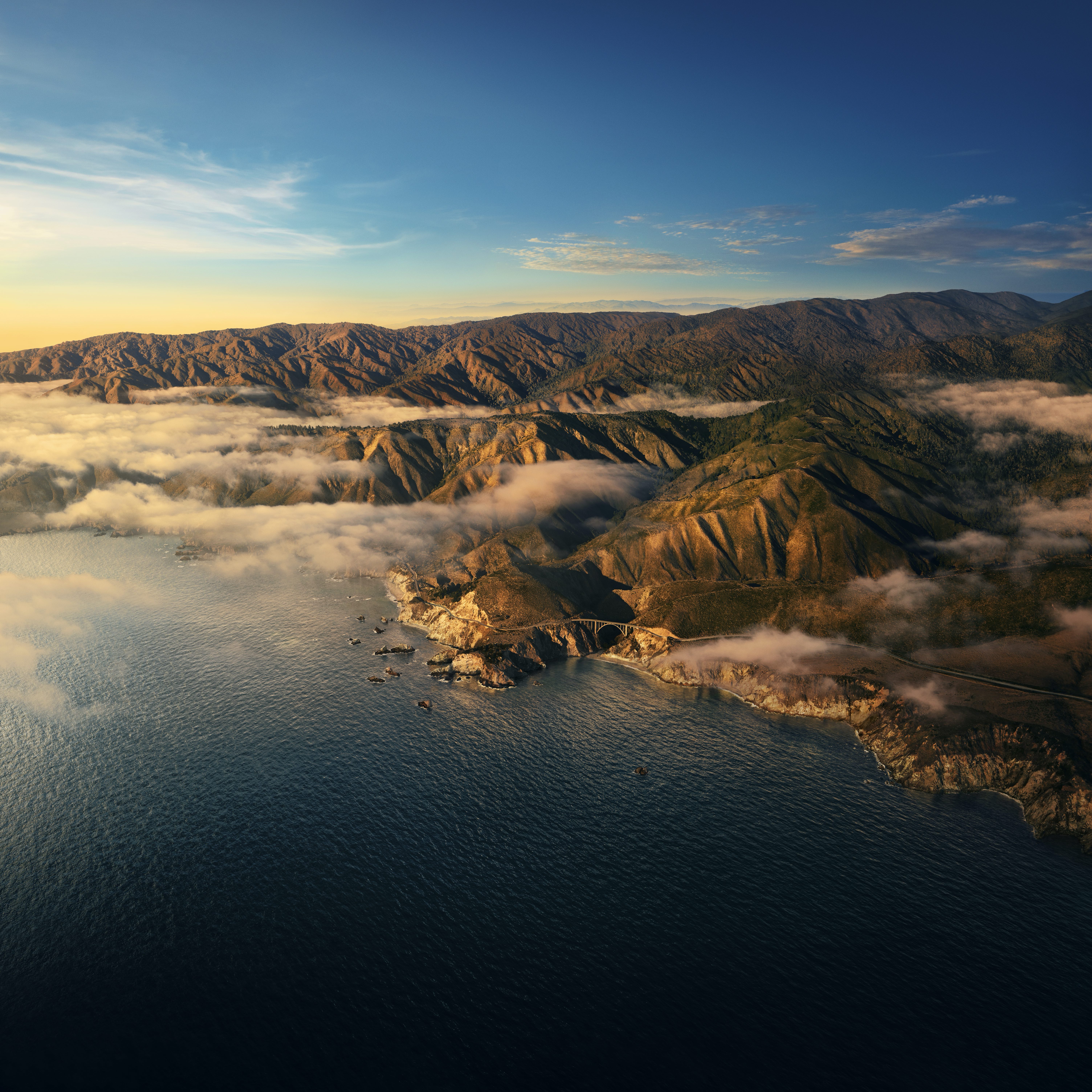 Big Sur Wallpapers 4K, Mountains, Clouds, Daylight, Sunny day, macOS , Nature,