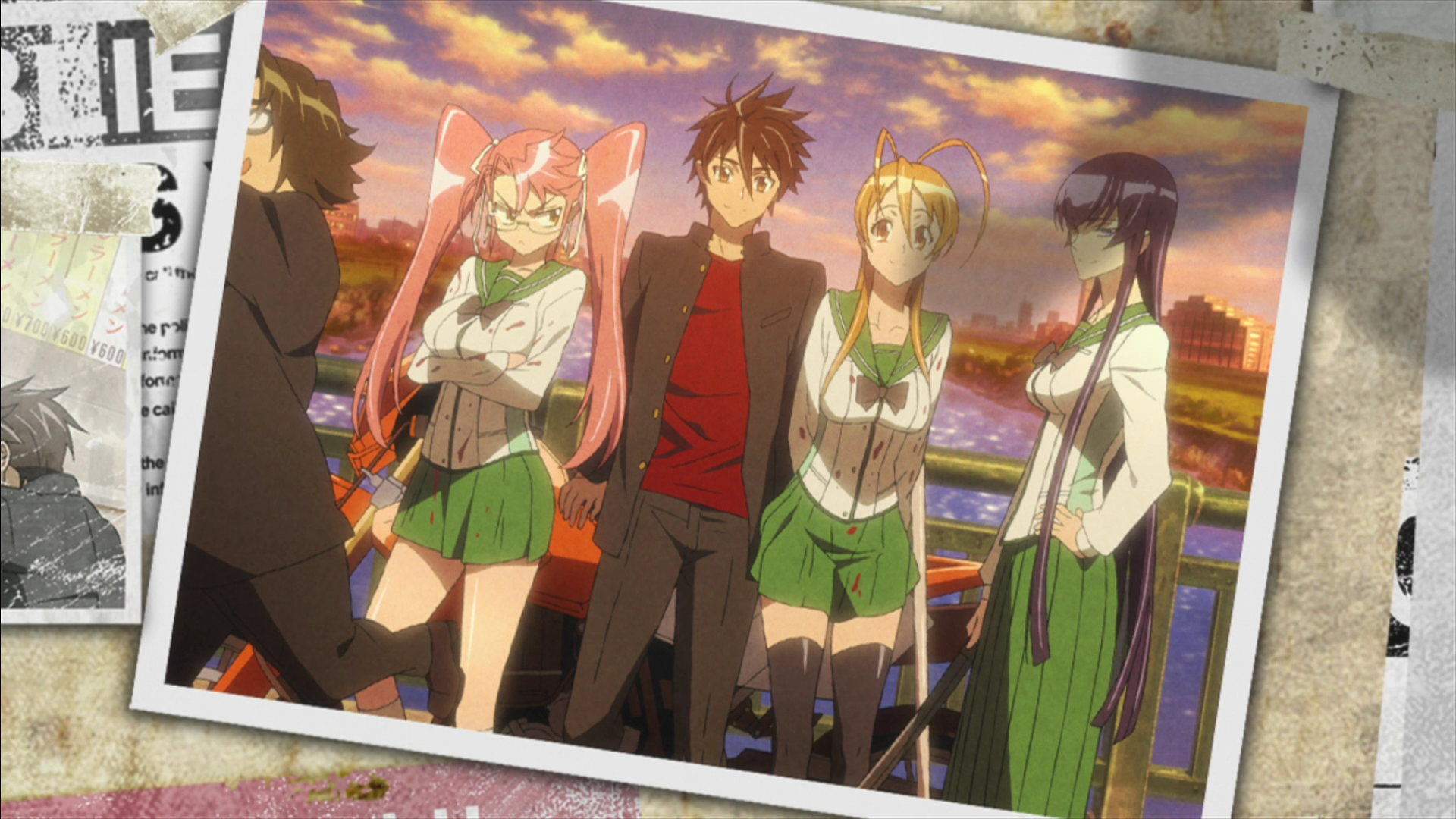 H.O.T.D, takashi, busujima, highschool of the dead, takagi, rei, saeko,  anime, HD wallpaper