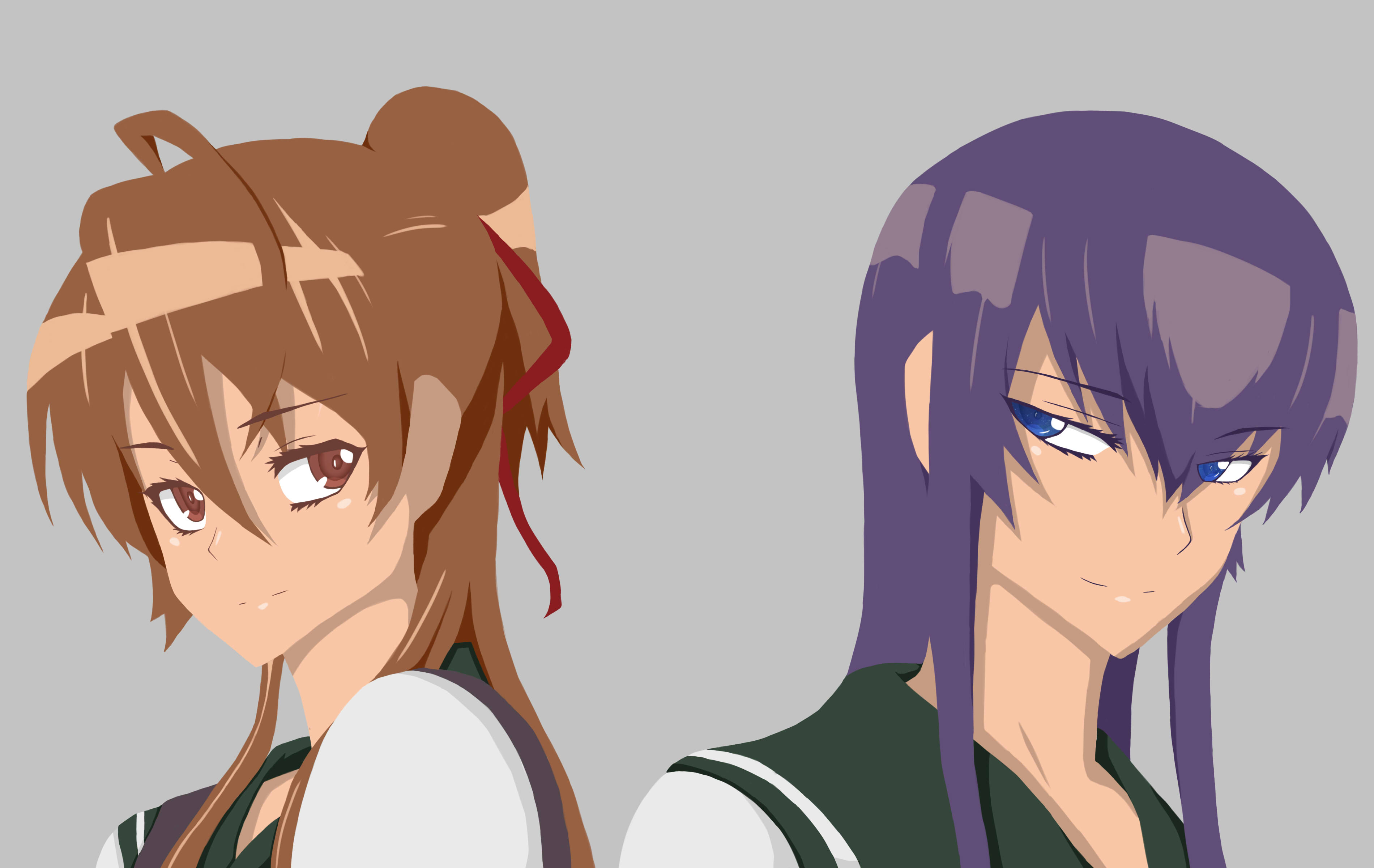 Rei Miyamoto Saeko Busujima Wallpaper:3800x2400