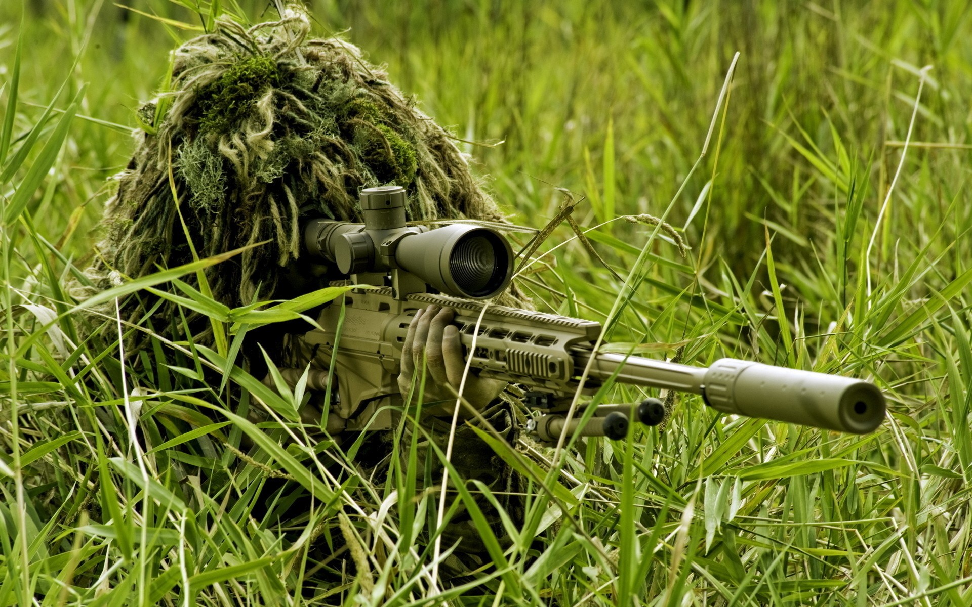 #military, #sniper rifle, #ghillie suit, #soldier, #men, wallpaper. Mocah HD Wallpaper