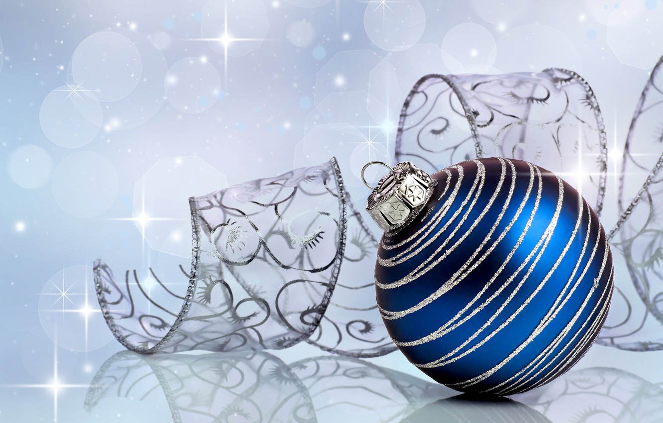 Wallpaper decoration, blue, patterns, toy, ball, New Year, Christmas, tape, Christmas, holidays, New Year, Christmas, silver, Christmas image for desktop, section новый год