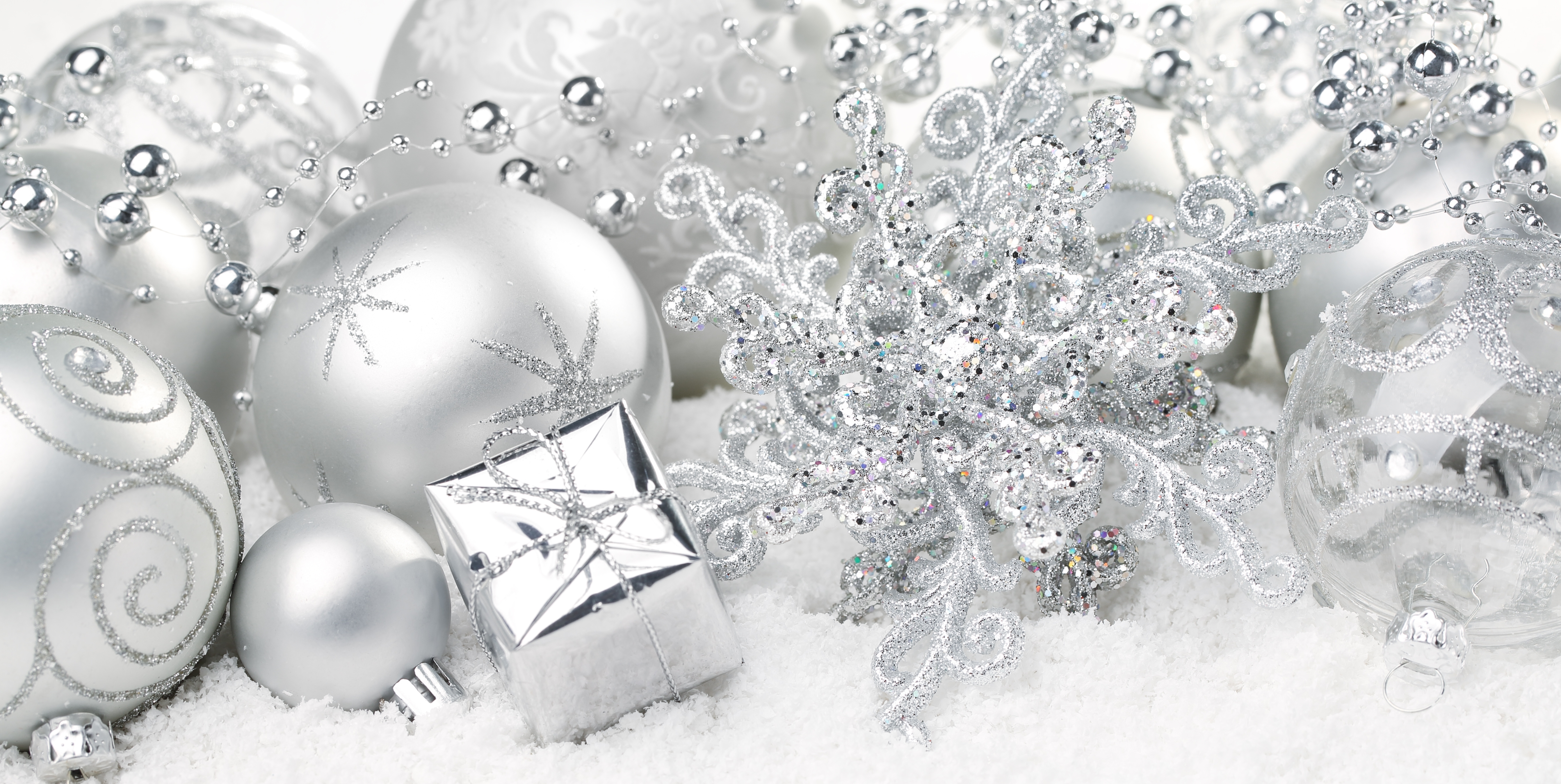 Desktop Wallpaper Christmas Balls Holidays 5367x2697