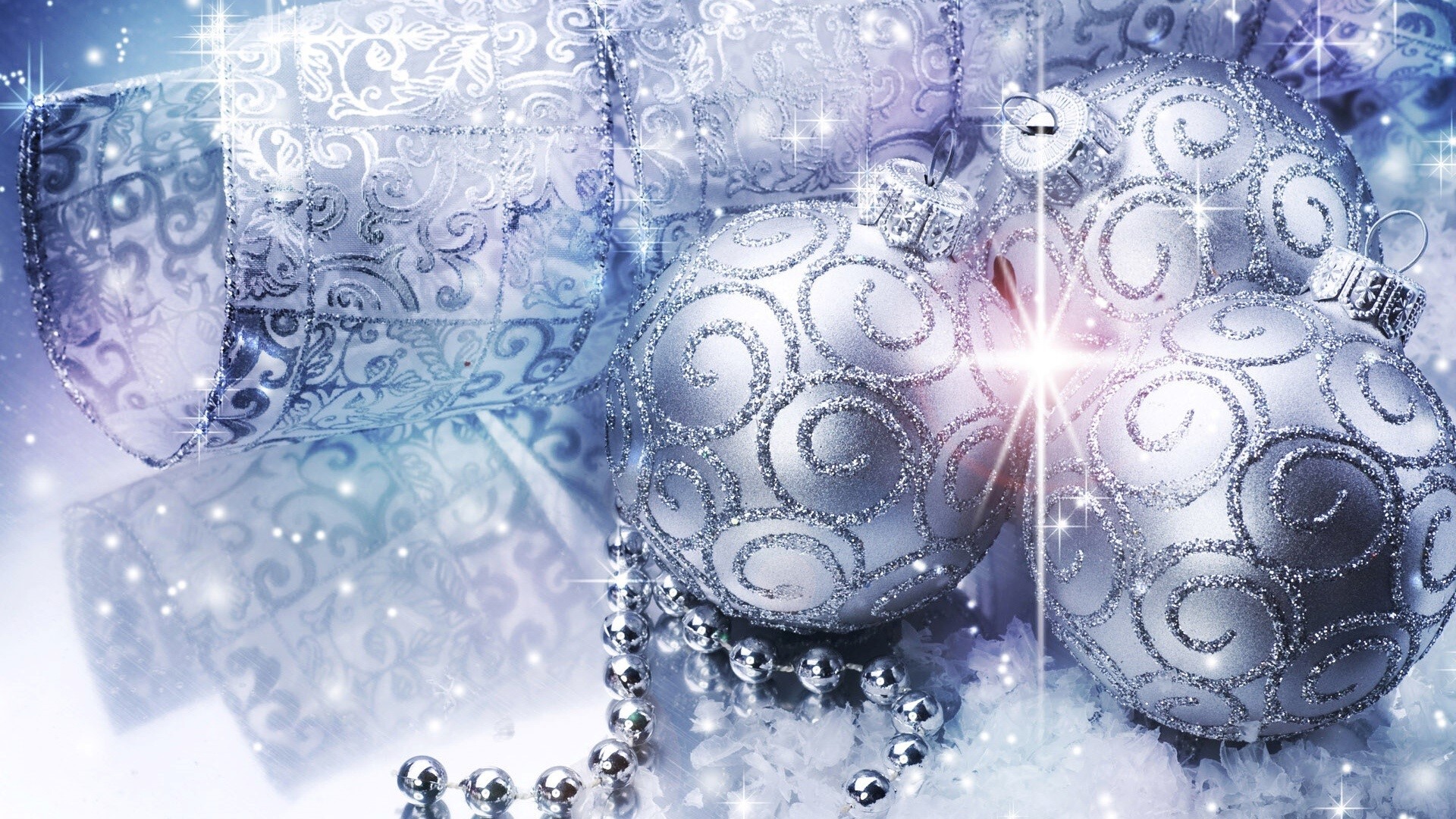 Beautiful Silver Christmas Ball HD Image