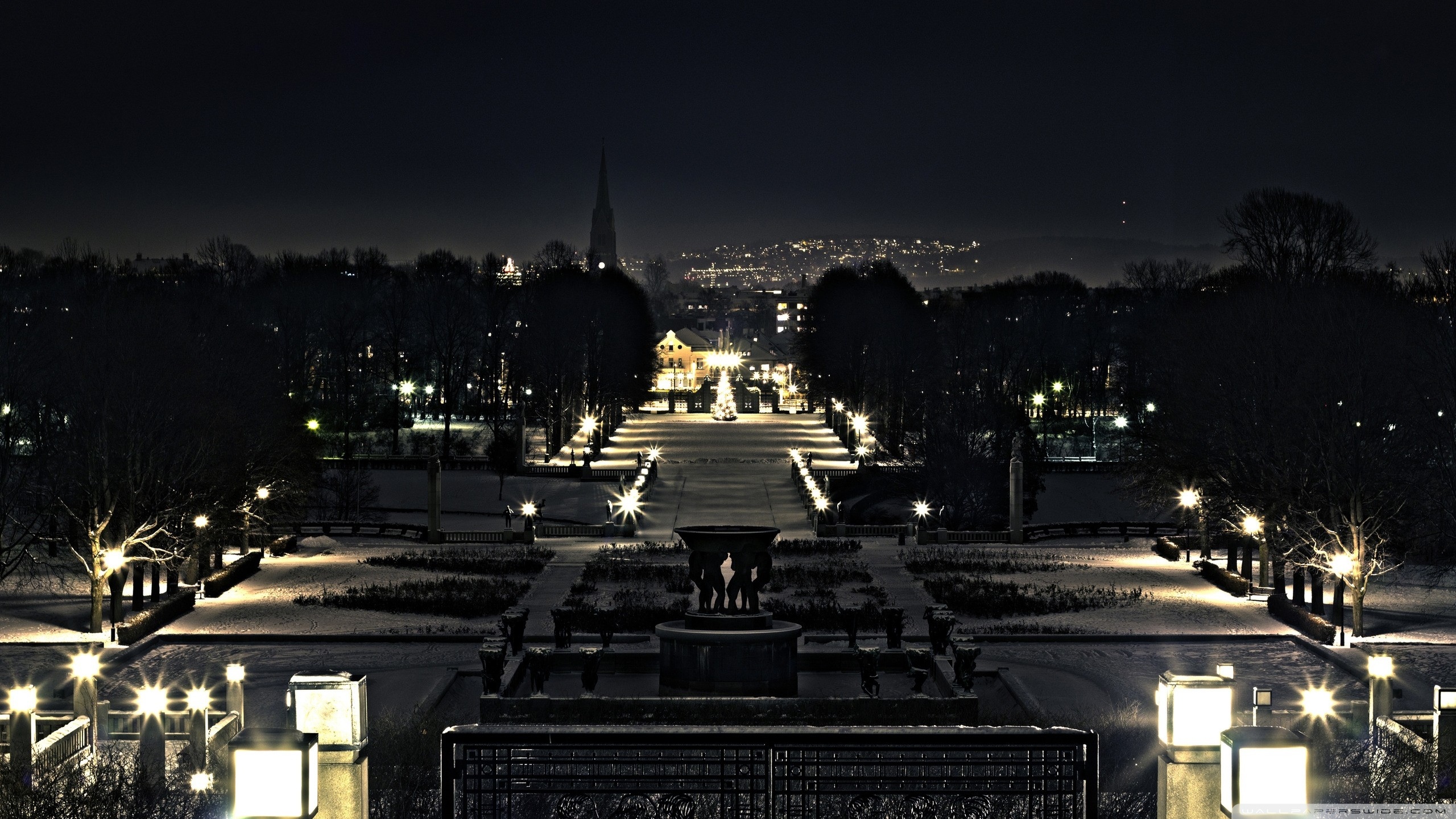 City Winter Night Ultra HD Desktop Background Wallpaper for 4K UHD TV, Tablet