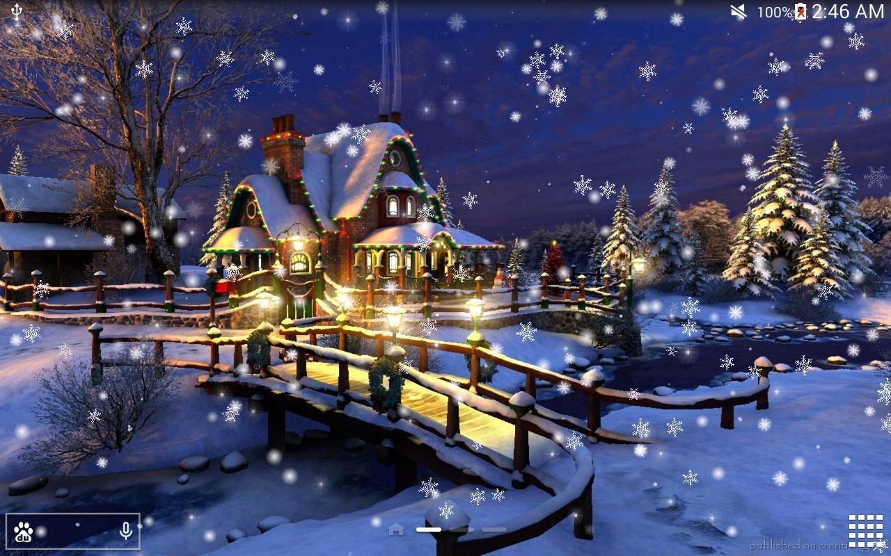 Snow Night City live wallpaper for Android