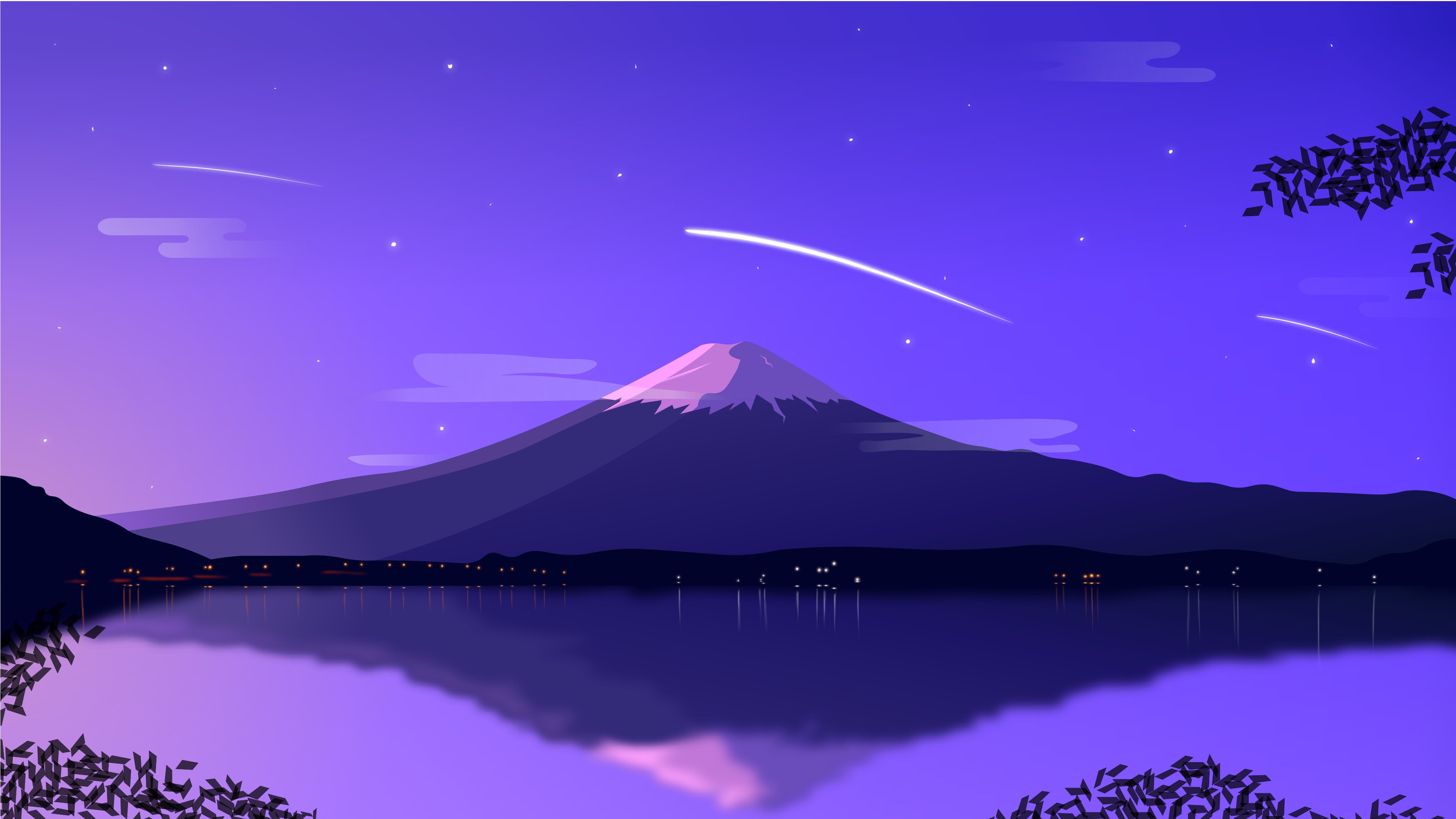 Live wallpaper Mount Fuji at Sunset Ukiyo-e Style [4K] DOWNLOAD FREE  (2849969425)