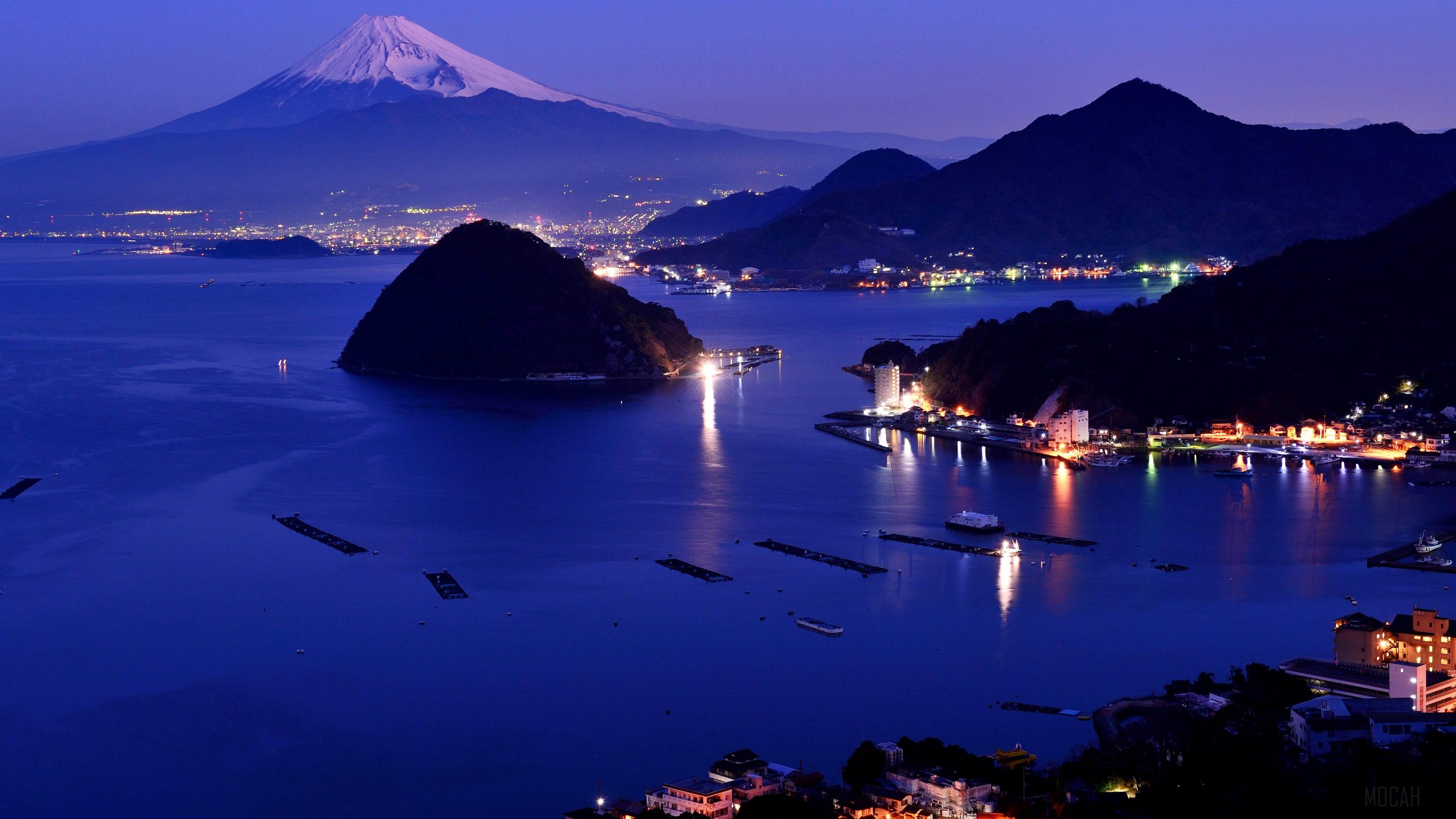 Japan, Landscape, Mount Fuji, Night, Volcano 4k wallpaper. Mocah HD Wallpaper