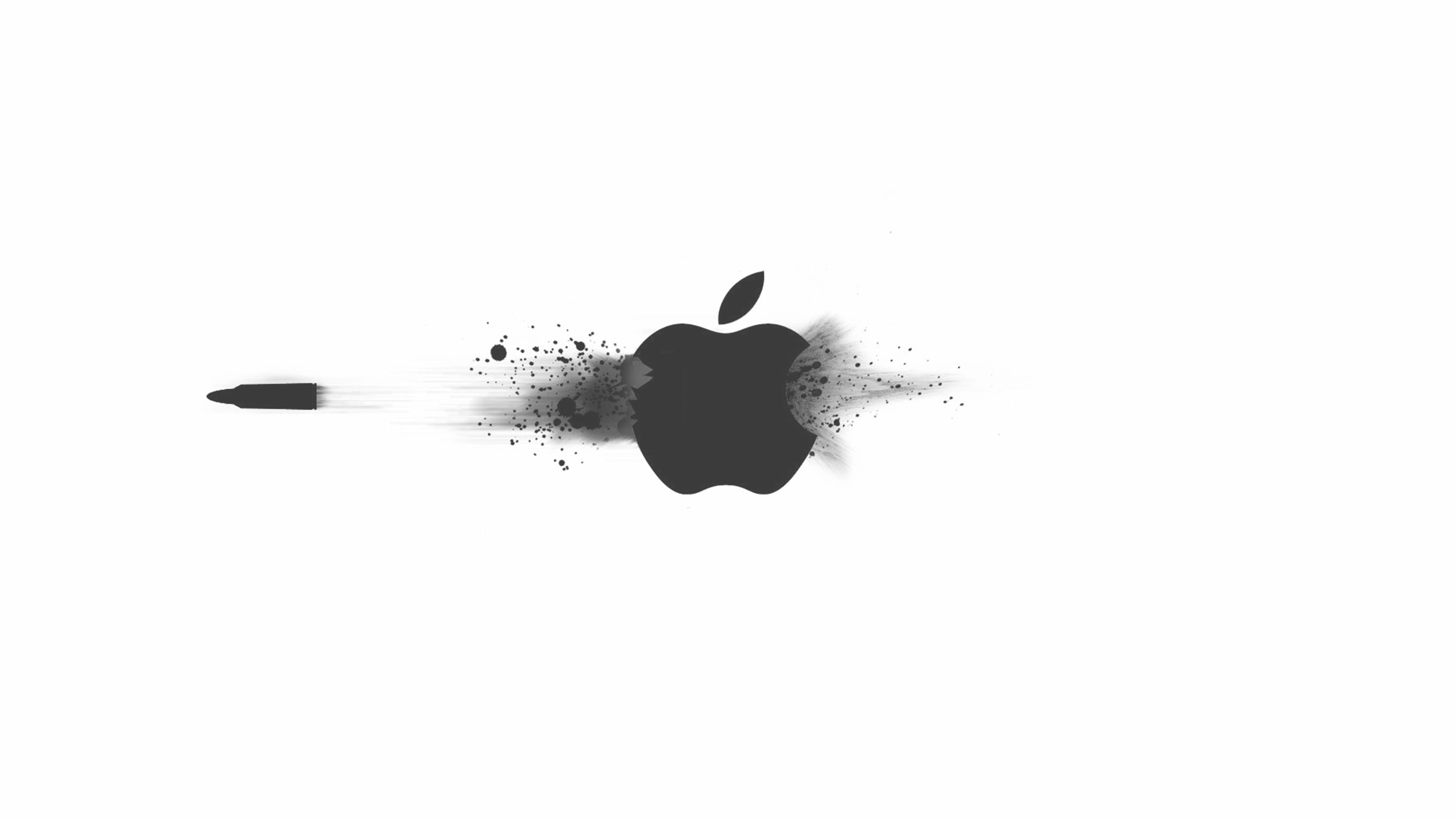 Apple Logo Ihate White Minimal Illustration Art Wallpaper
