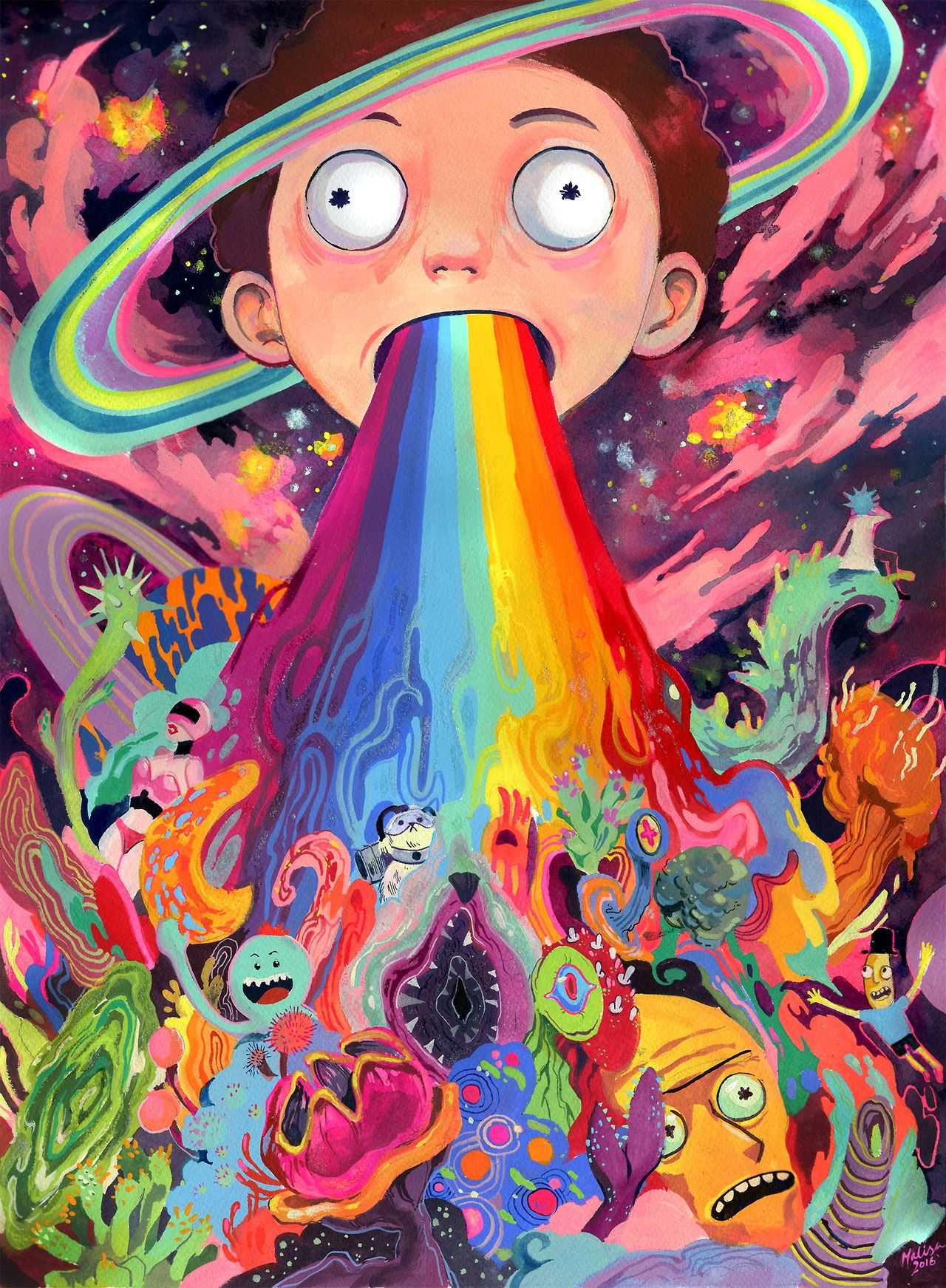 Psychedelic Rick and Morty Wallpaper Free HD Wallpaper