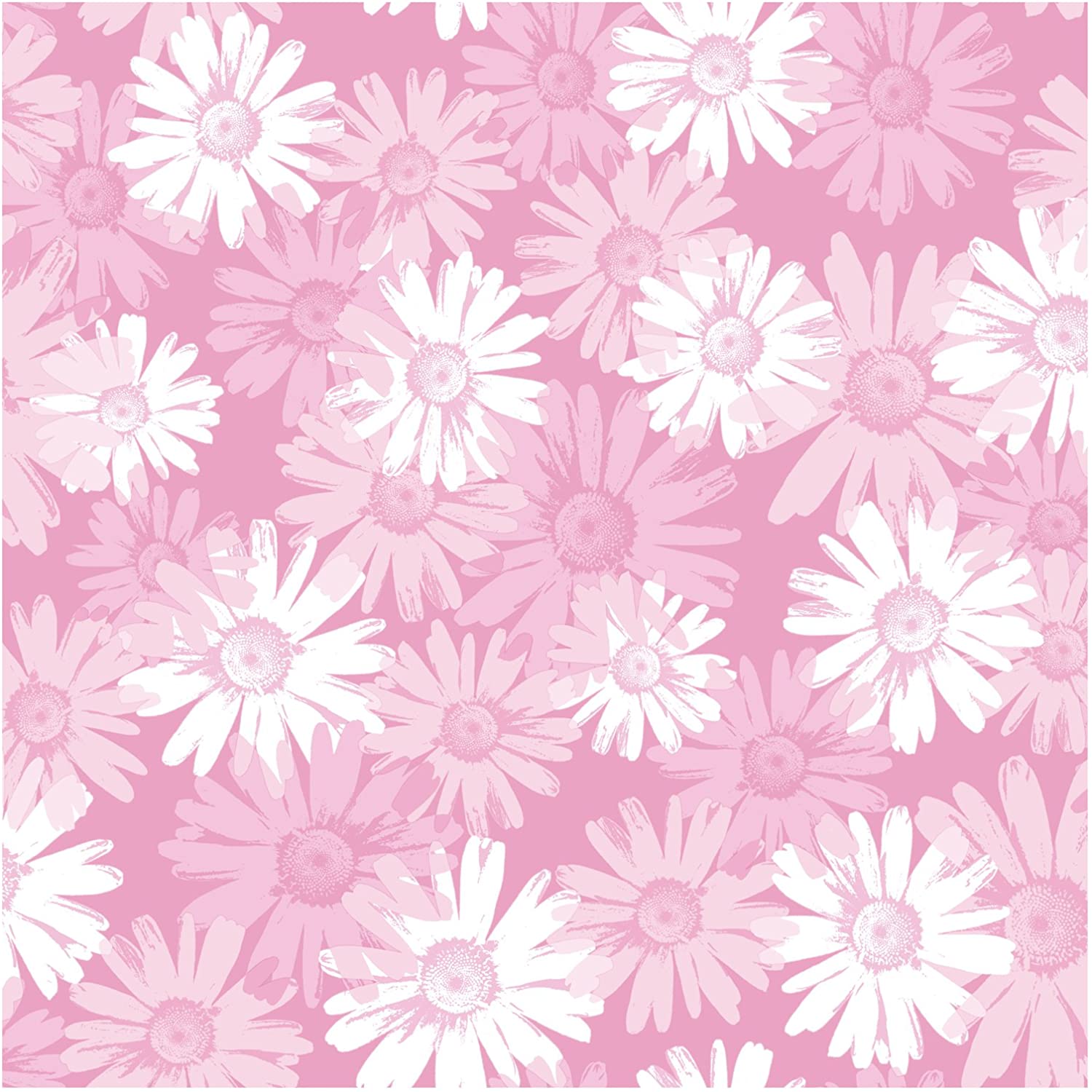 York Wallcoverings BT2736SMP Daisy Camo 8 X 10 Wallpaper Memo Sample, Bubble Gum Pink Carnation Pink Bright White