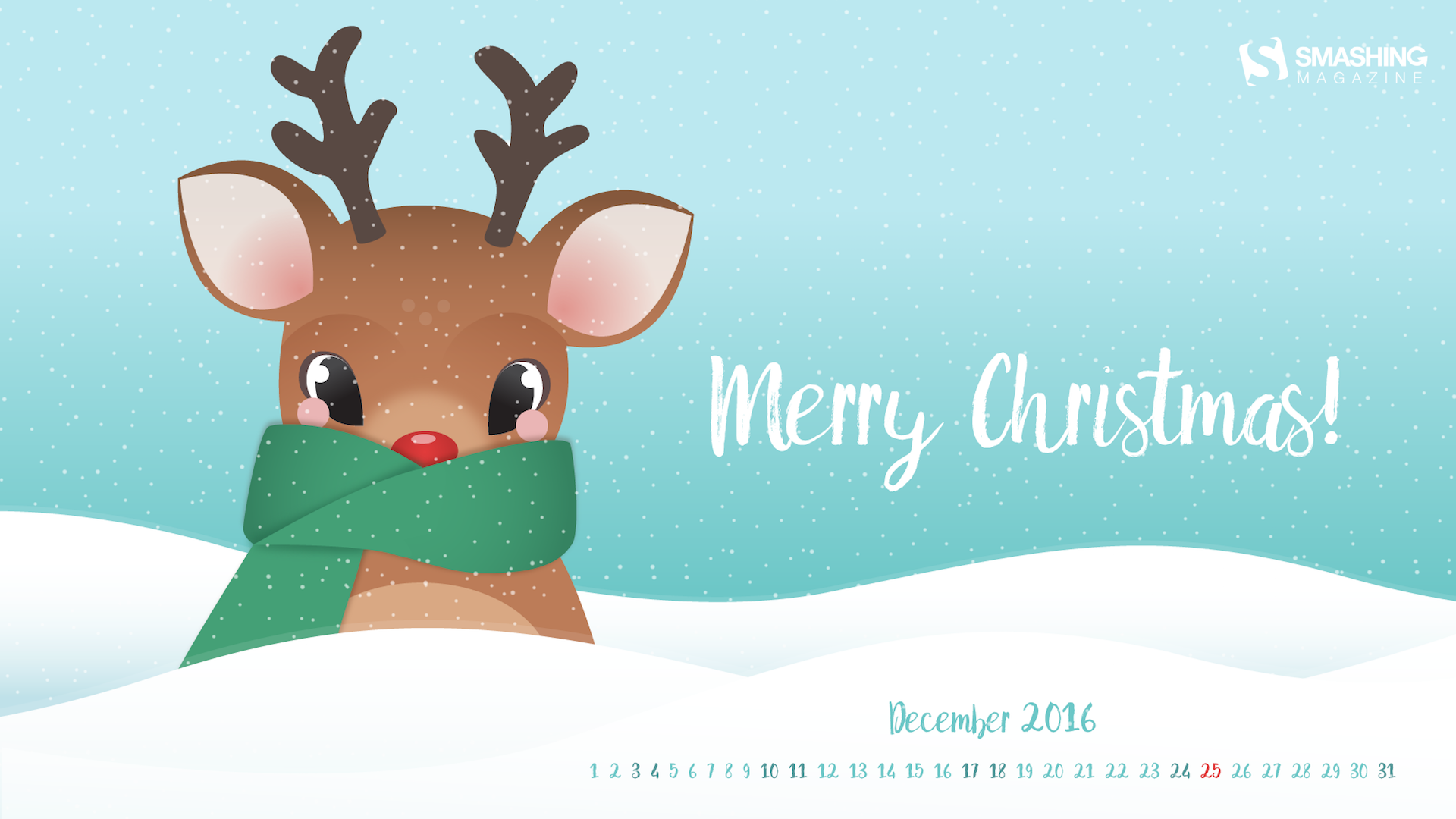 Desktop Wallpaper Calendars: December 2016 Christmas Edition