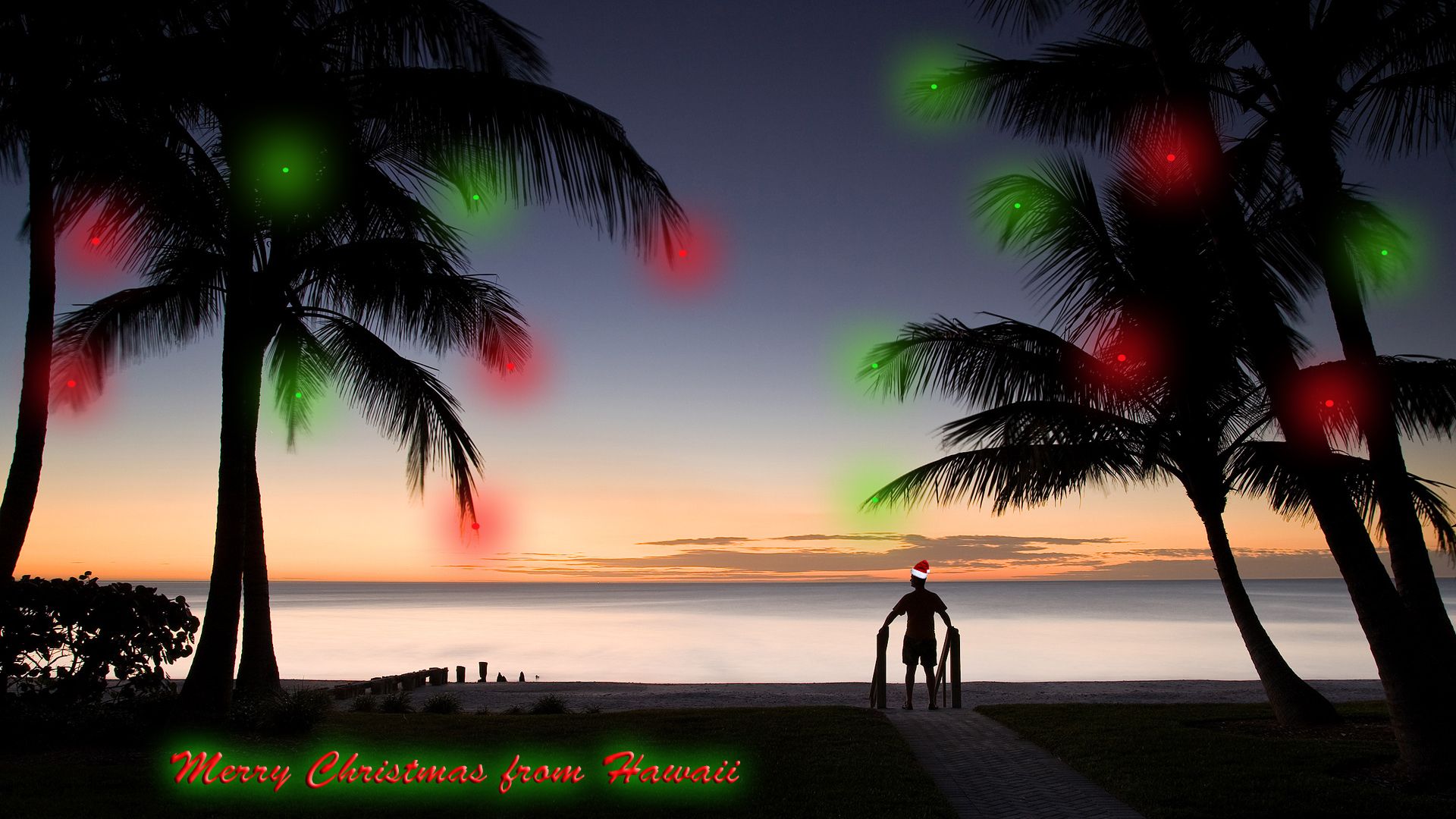 Merry Christmas From Hawaii. Beach sunset wallpaper, Sunset wallpaper, Beach silhouette