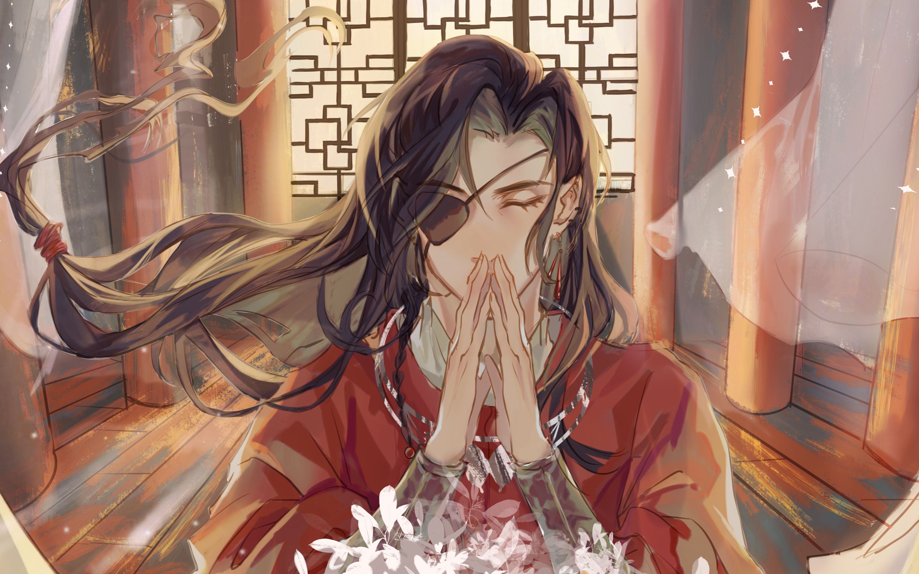 Heaven Official's Blessing Crimson Rain Sought Flower Hua Cheng and San Lang HD Wallpaper