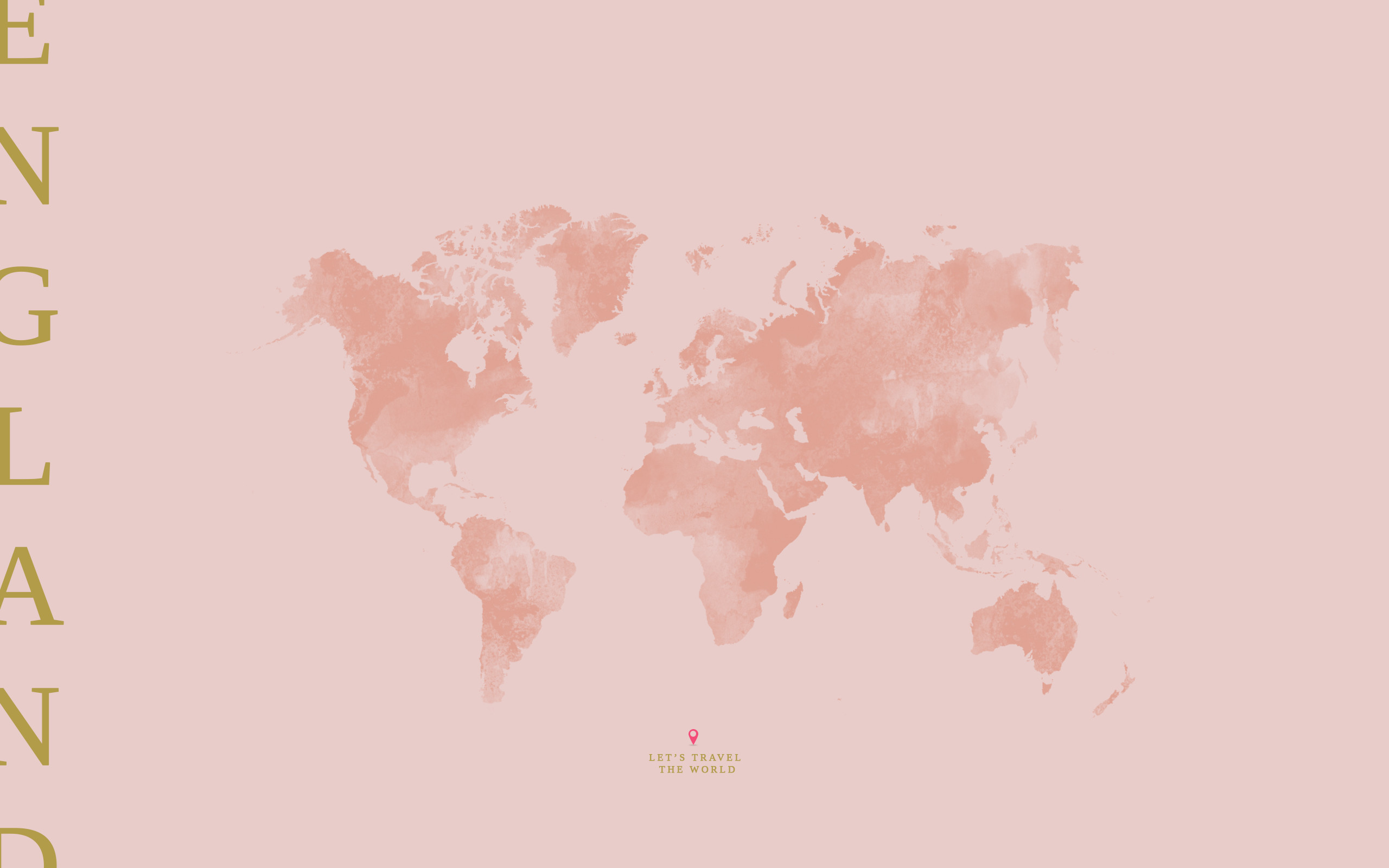 Pink Blush Pastel World England Map Desktop Wallpaper Background