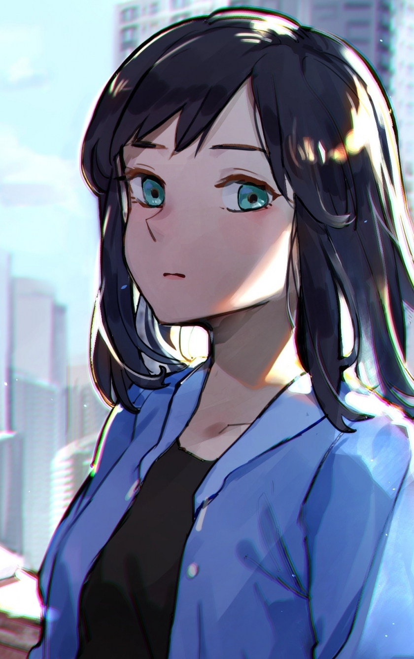 Download 840x1336 wallpaper aqua eyes, urban girl, anime, iphone 5, iphone 5s, iphone 5c, ipod touch, 840x1336 HD image, background, 22811