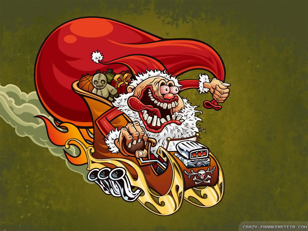 Wallpaper Crazy Santa Funny Christmas Wallpaper #WUmCEl