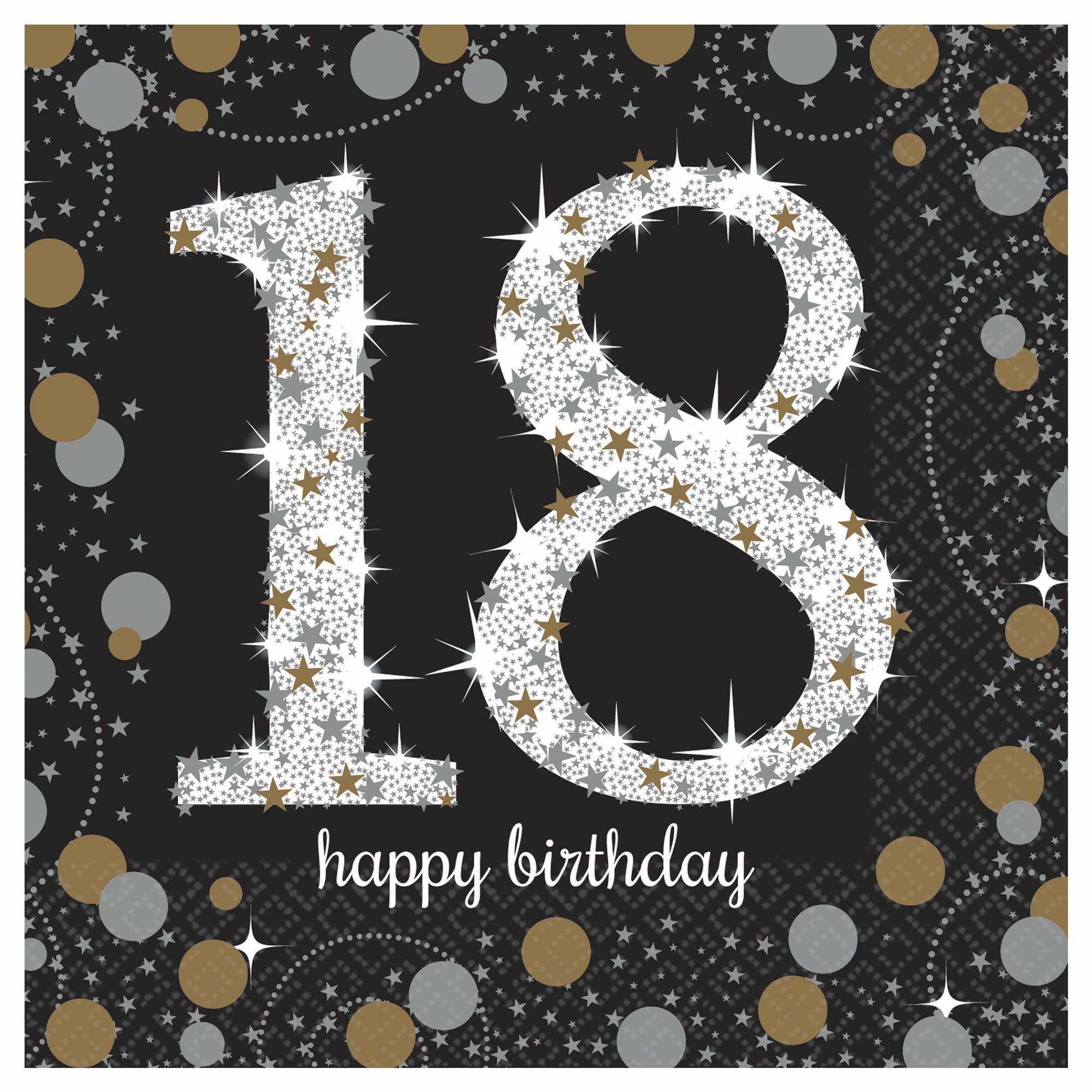 Amscan Sparkling Celebration 18th Birthday Beverage 5 Paper Disposable Napkins