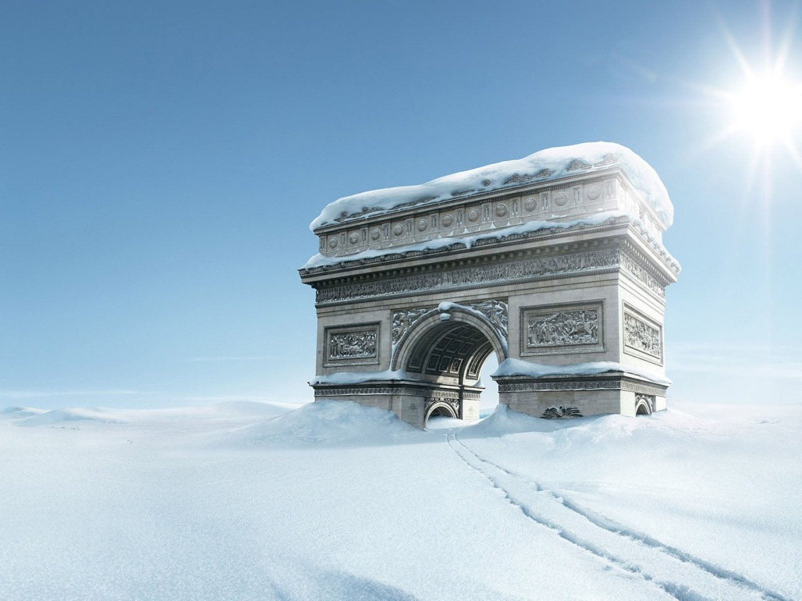 Arc De Triomphe In Paris Winter HD Wallpaper