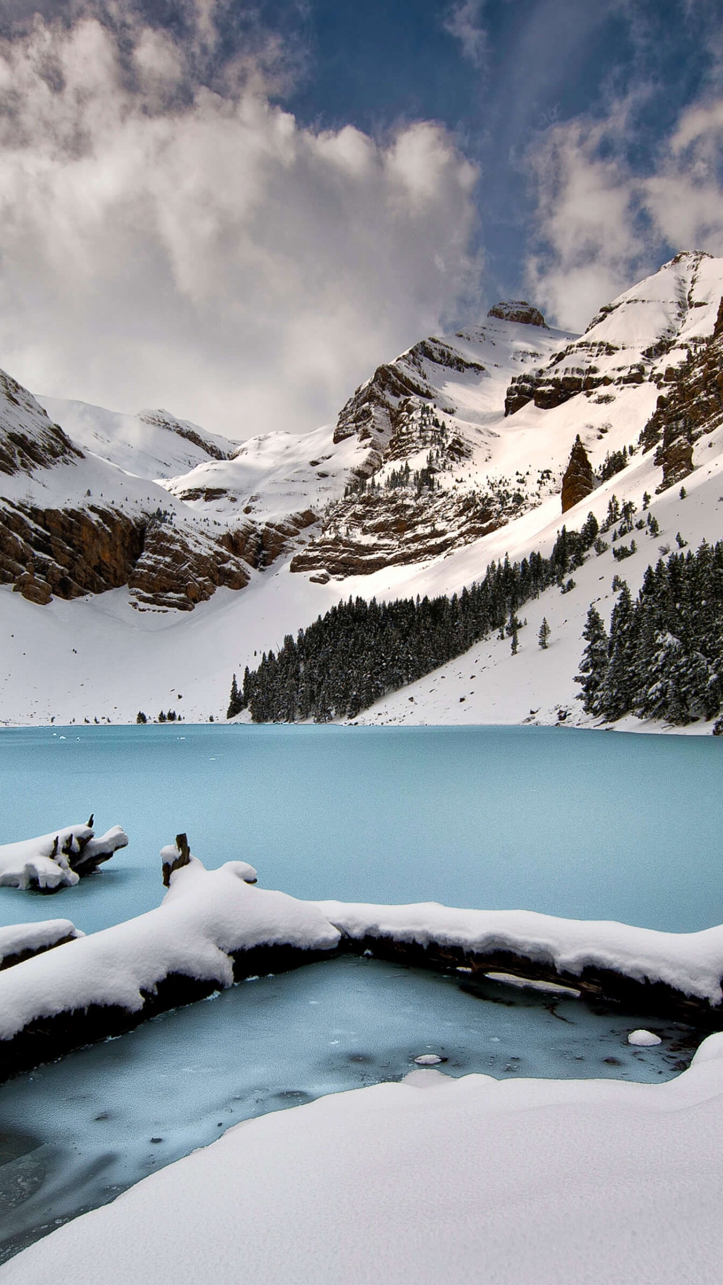 Wallpaper mountains, lake, winter, snow, 4K, Nature