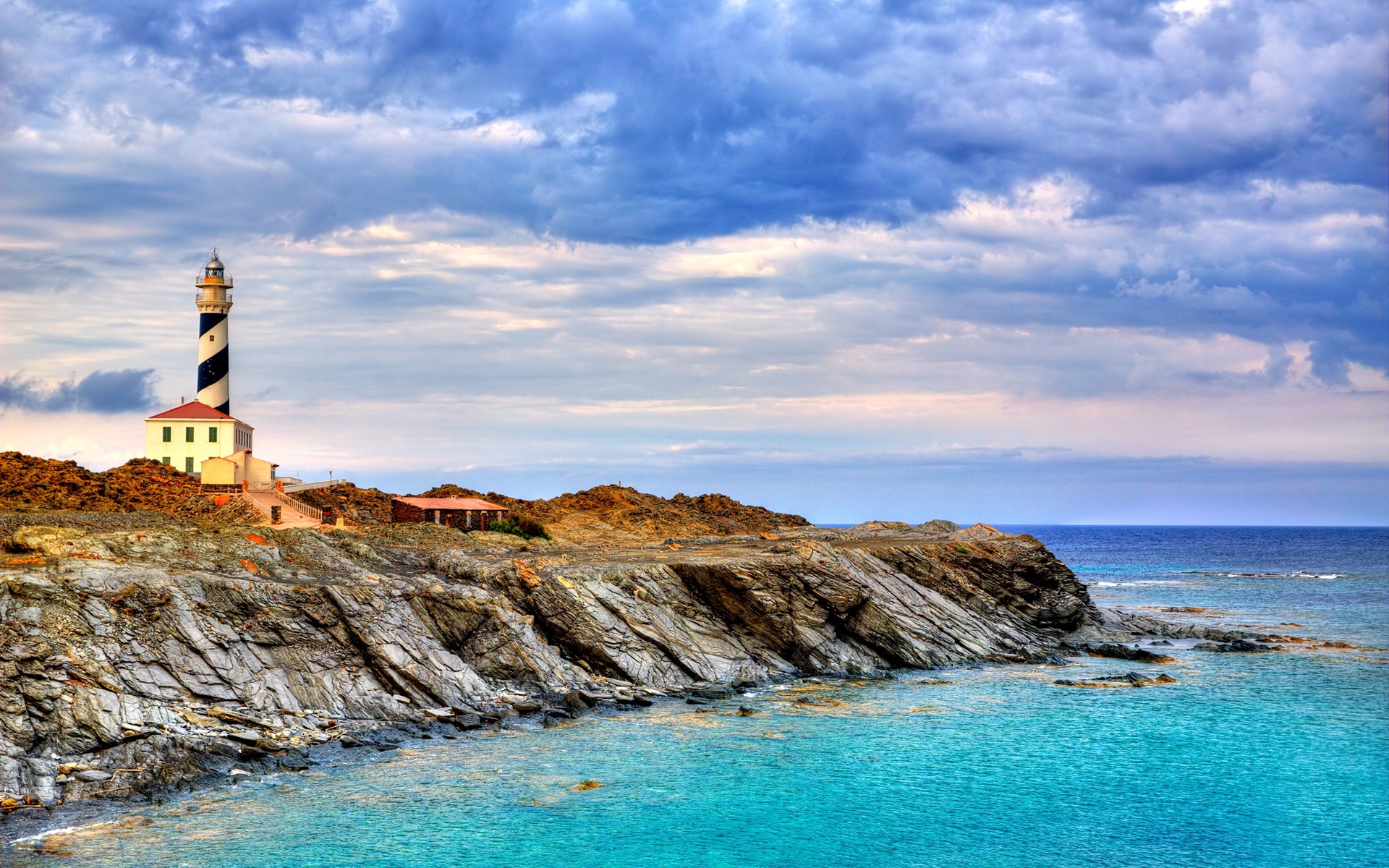Wallpaper Menorca, Spain, lighthouse, sea, coast 1920x1200 HD Picture, Image