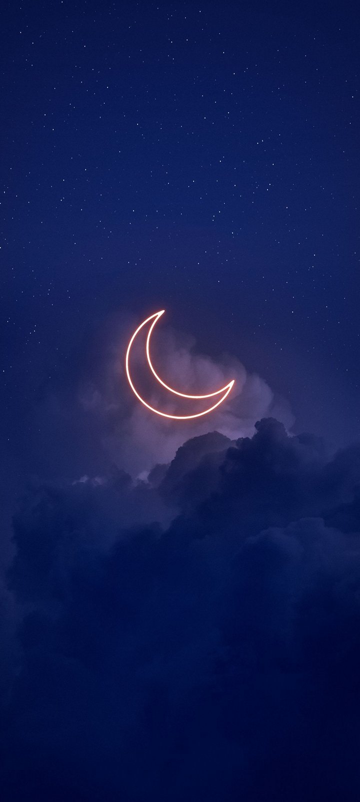 Glowing Moon Sky Background Wallpaper 720x1600