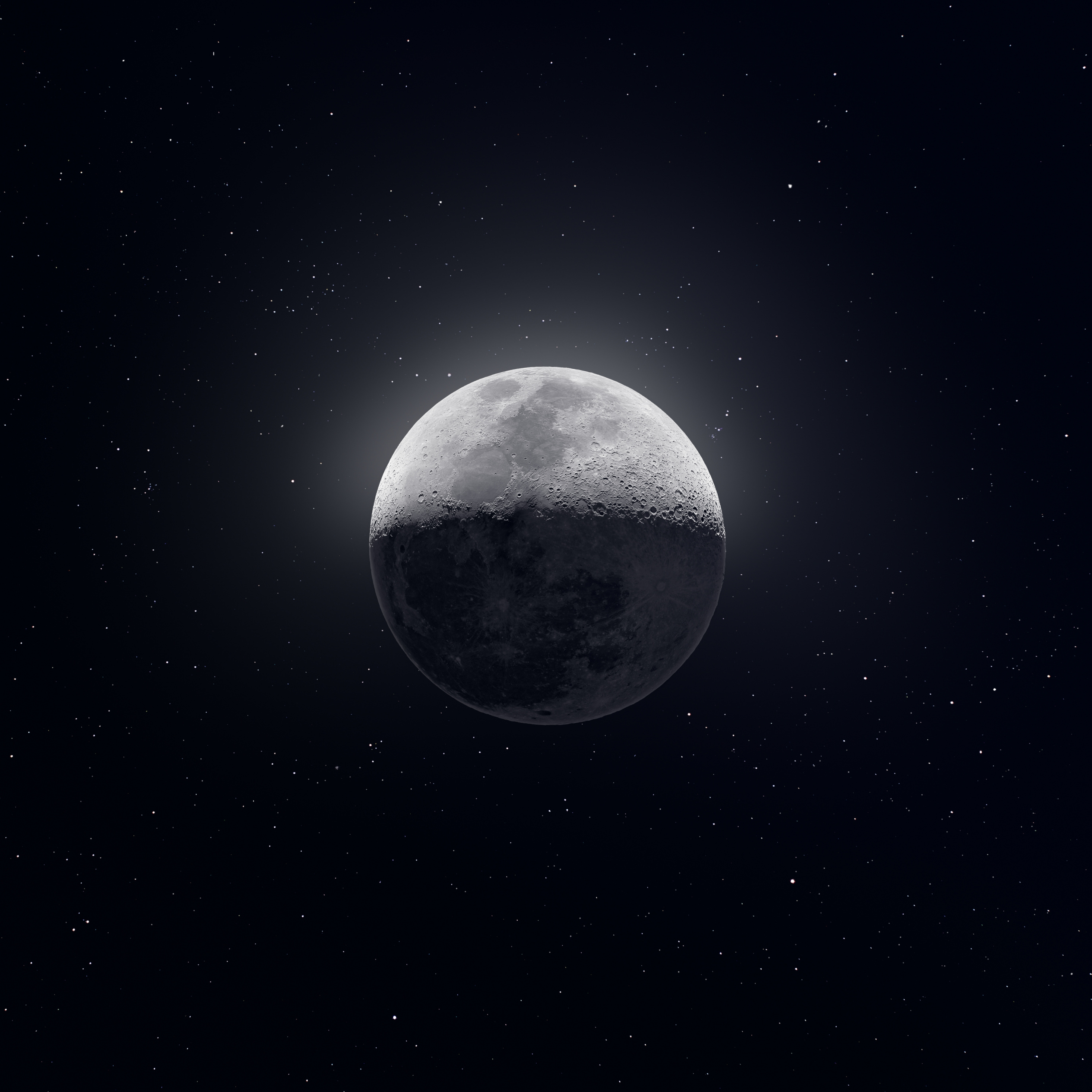 Download Moon, glow, space, art wallpaper, 2932x iPad Pro Retina