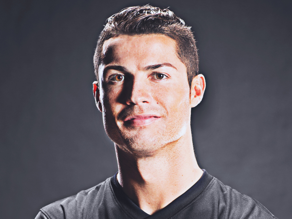 Desktop wallpaper footballer, portrait, smile, cristiano ronaldo, HD image, picture, background, a9aa06