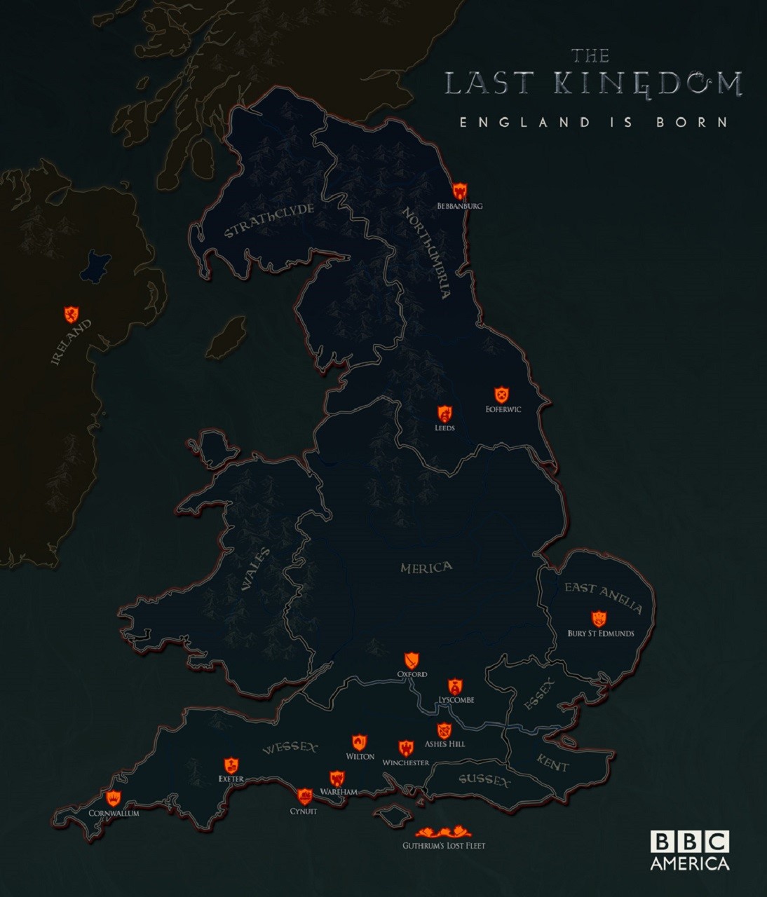 England, The Last Kingdom, BBC, map, TV Series, TV, history. Mocah HD Wallpaper