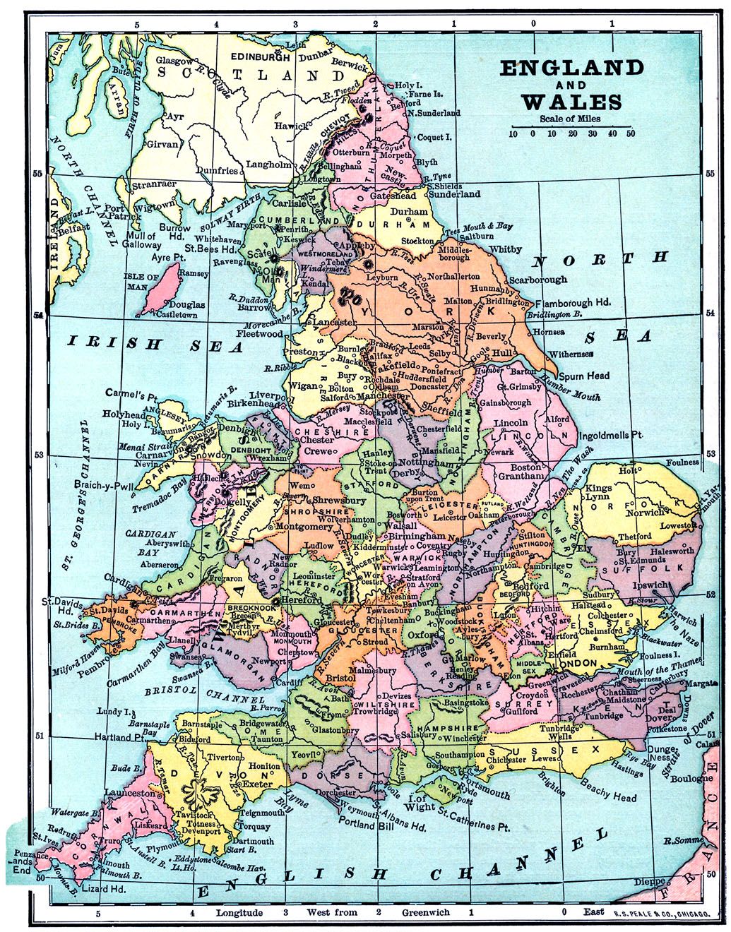 Vintage Printable of England and Wales Graphics Fairy. Printable maps, Vintage maps, Map