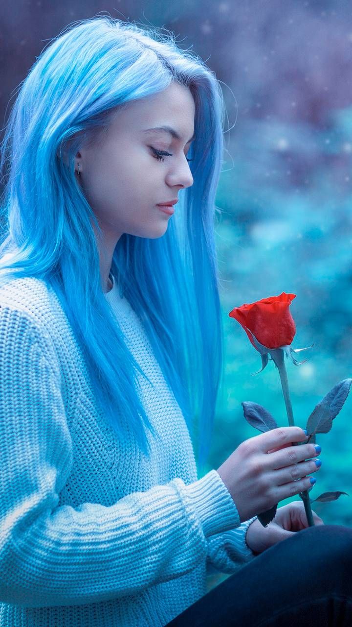 Blue Girl. Beauty full girl, Beautiful girl wallpaper, Cute girl poses