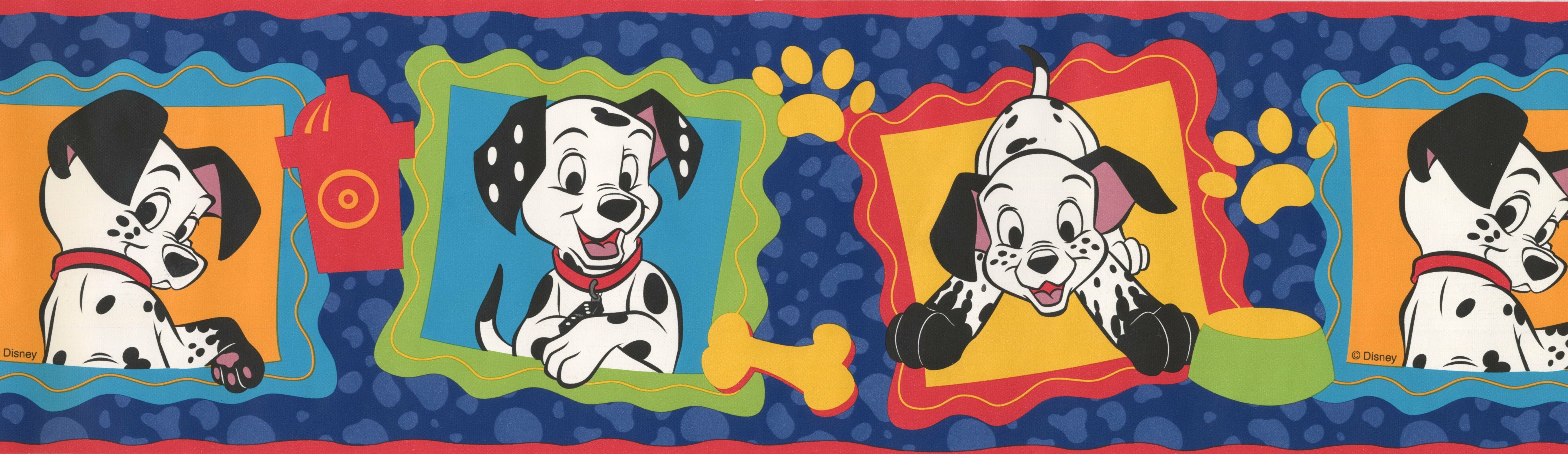 RetroArt 101 Dalmatians Disney Cartoon 15' x 7'' Wallpaper Border