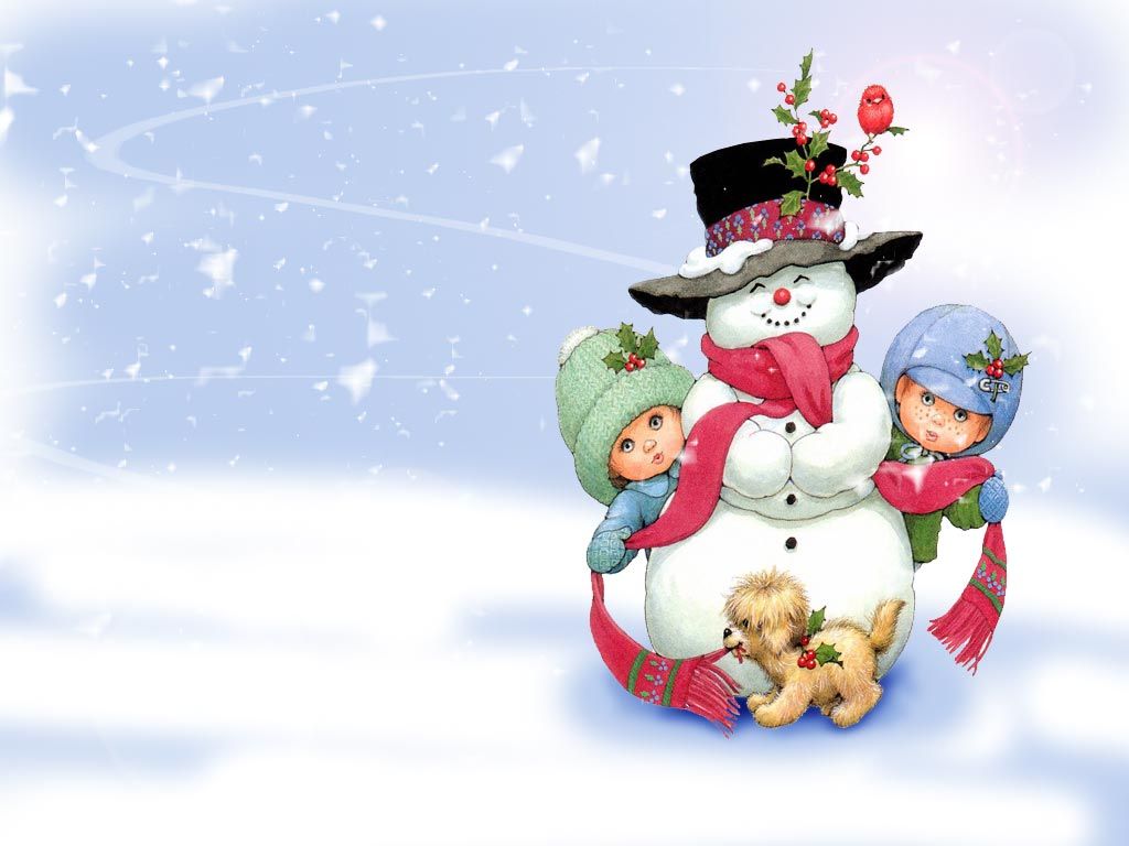 Kids Christmas Wallpaper #T17O 73.06 Kb. Snowman wallpaper, Merry christmas baby, Christmas image free