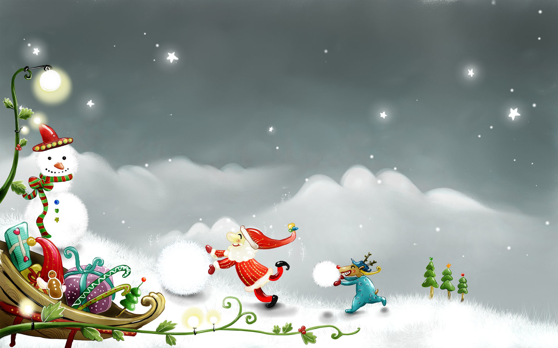 Christmas Cartoon Wallpaper For Kids
