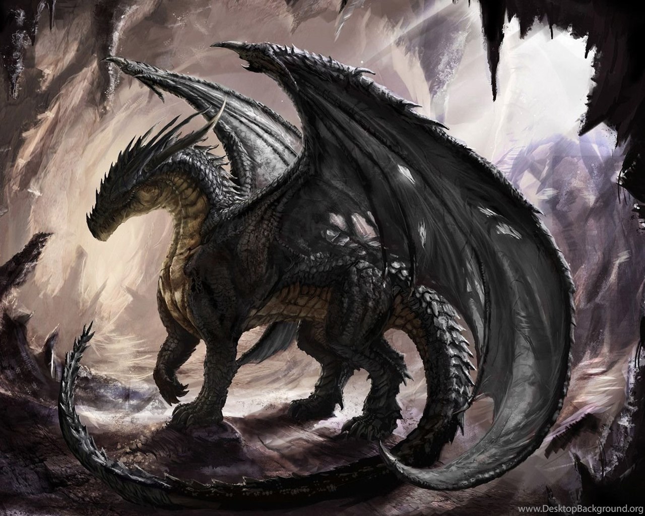 Dragon In The Cave Wallpaper Fantasy Wallpaper Desktop Background