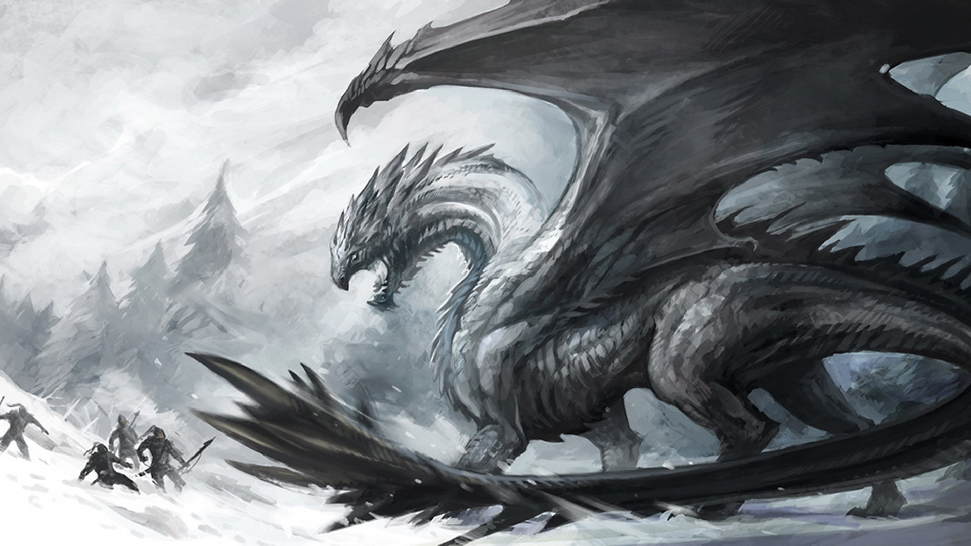 black and white dragon