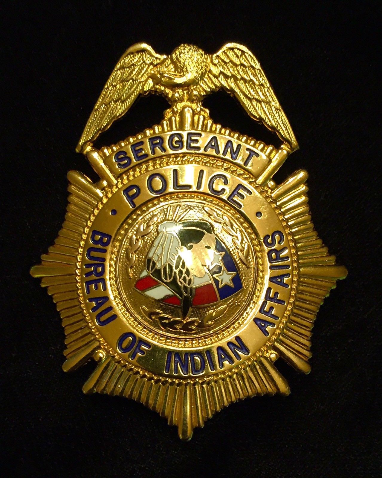 Police Sergeant, Bureau of Indian Affairs. Police badge, Indian police service, Police sergeant