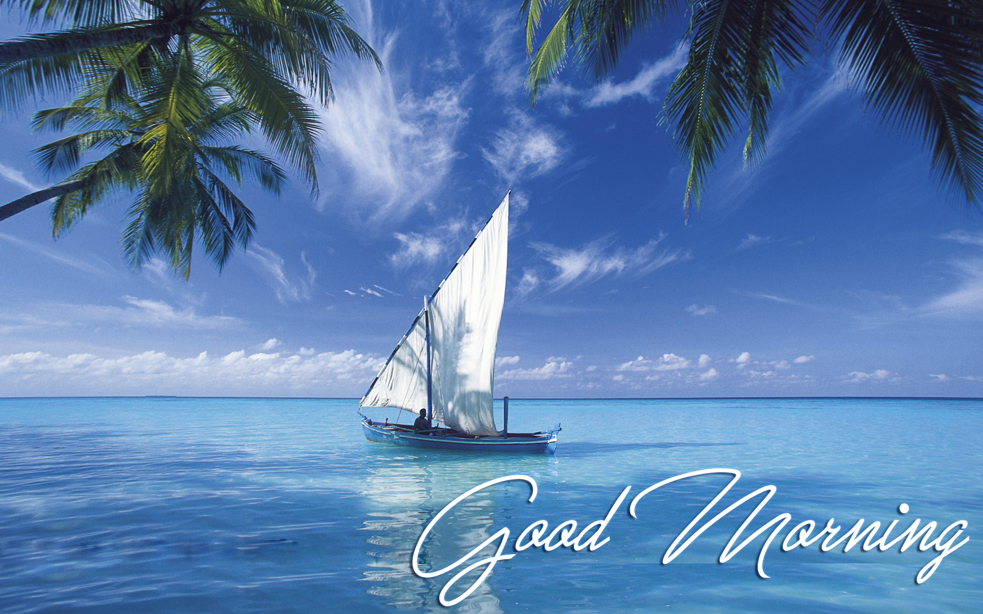 Sea Boat Good Morning Wallpaper 26805