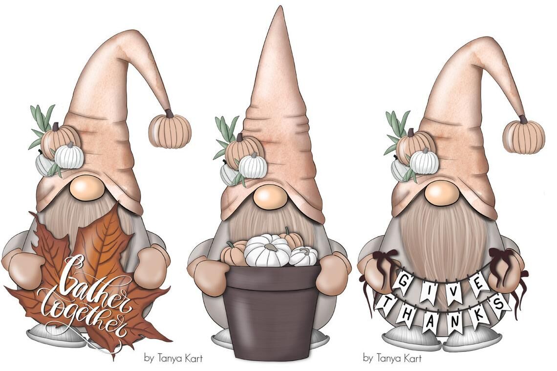 Thanksgiving Gnomes By Tanya Kart