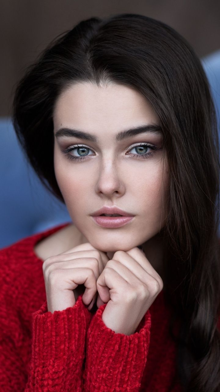Pretty woman, brunette, beautiful blue eyes, 720x1280 wallpaper. Beautiful girl face, Woman face, Most beautiful eyes