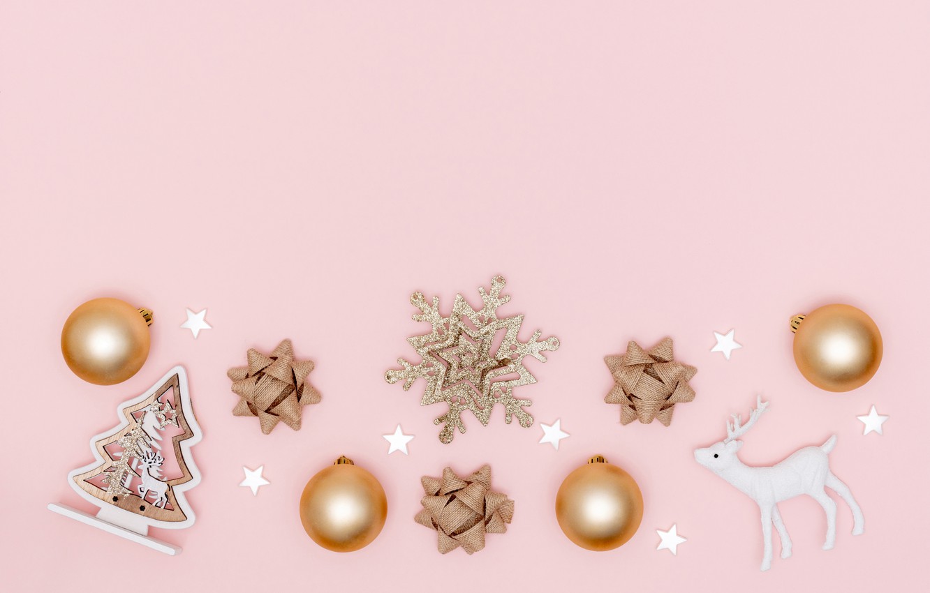 Wallpaper background, pink, Christmas, composition image for desktop, section новый год