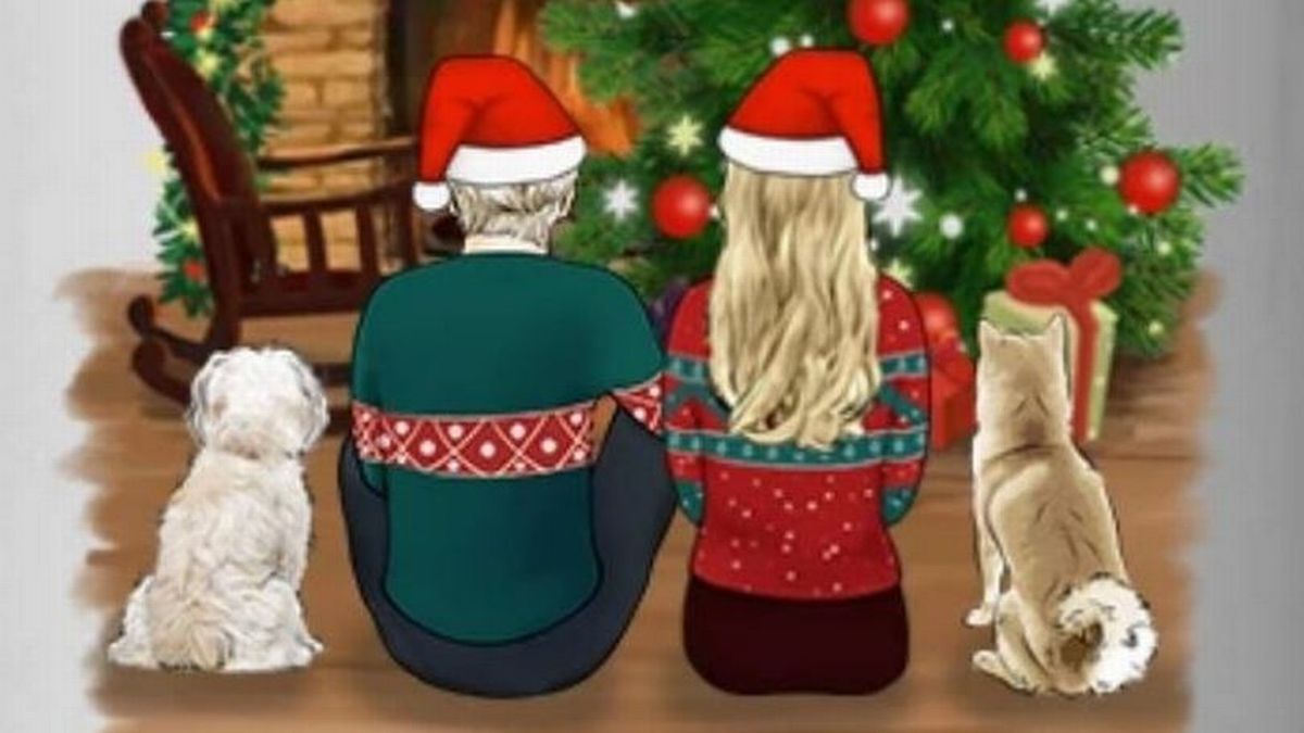 How to get Christmas cartoon family picture on Facebook