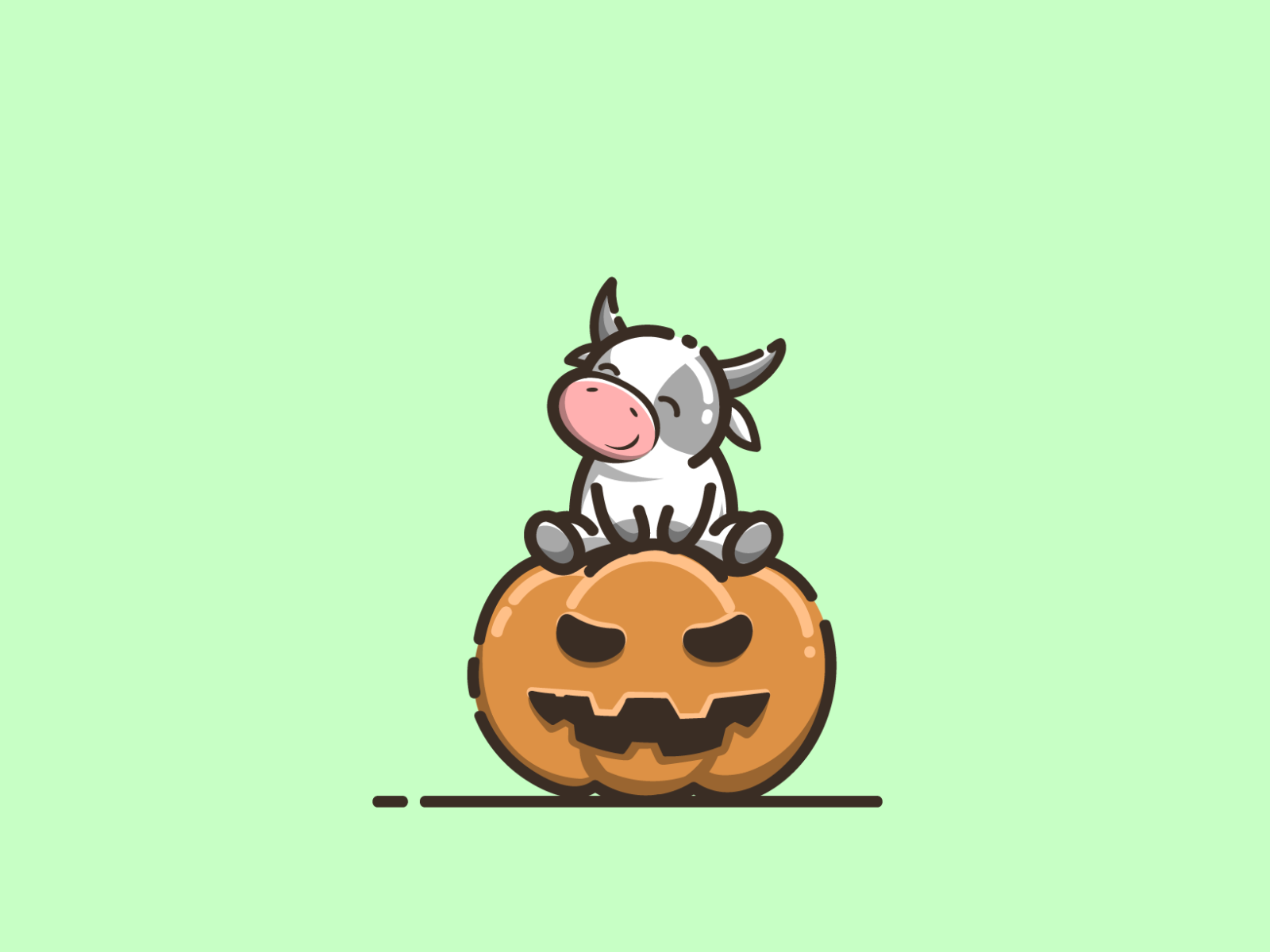 cow with pumpkin halloween