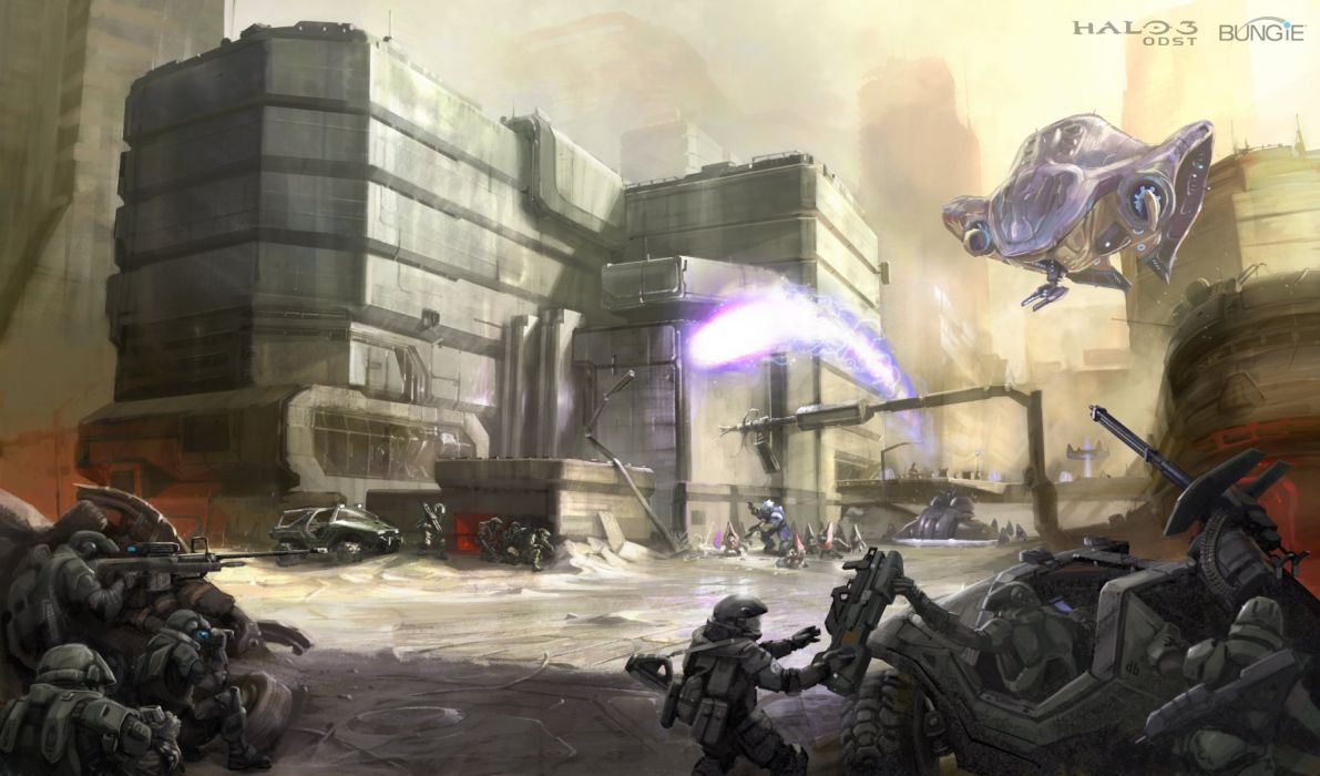 HALO 3 ODST Shooter Fps Sci Fi Futuristic Action Fighting War 1odst Wallpaperx1128