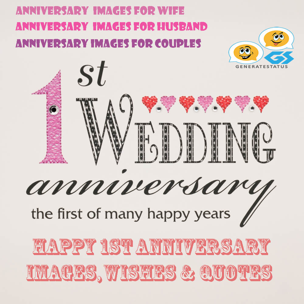 Happy 1st Anniversary Image Husband, Wife and Couples